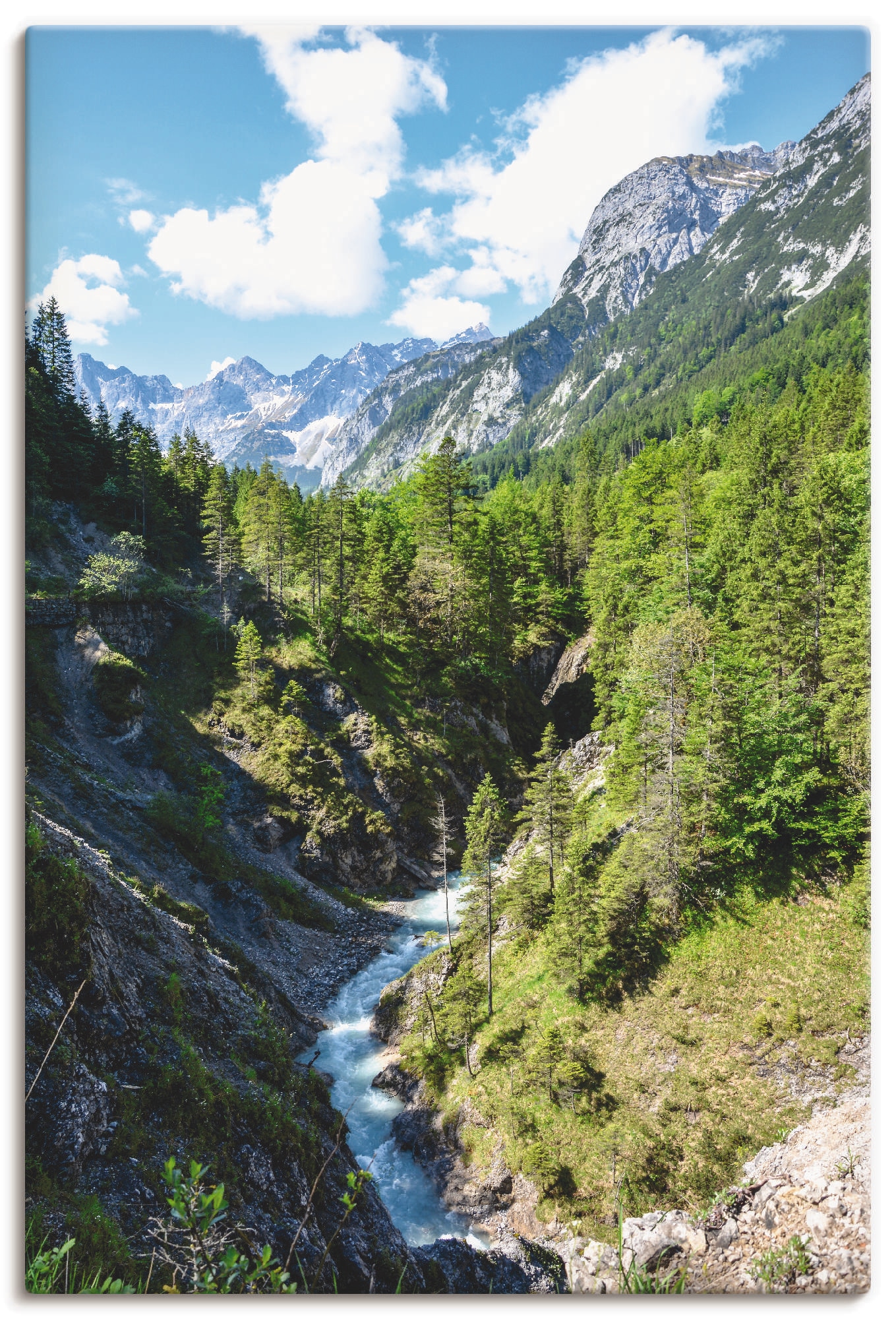 Artland Wandbild »Fluss schlängelt sich durch Tal«, Berge, (1 St.), als Lei günstig online kaufen