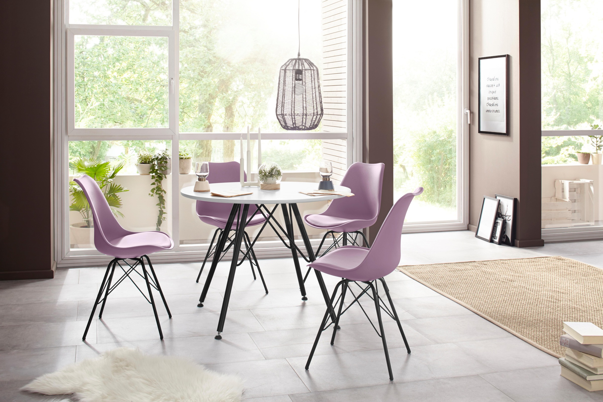 Homexperts 4-Fußstuhl »Ursel 01«, (Set), 2 St., Kunstleder, Sitzschale mit Sitzkissen in Kunstleder