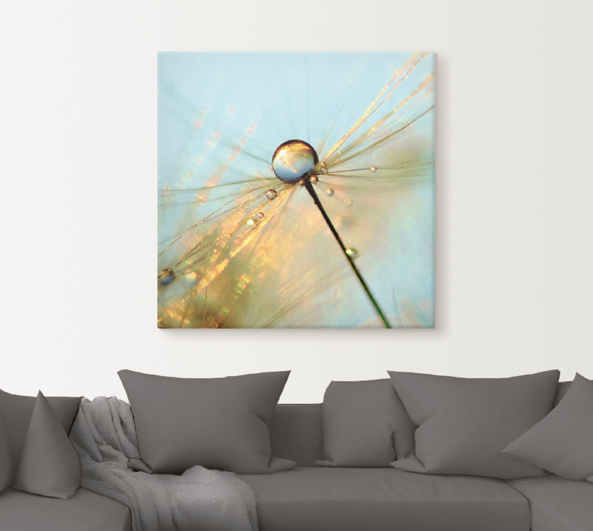 Artland Leinwandbild »Pusteblume Tautropfen II«, Blumen, (1 St.), auf Keilrahmen gespannt