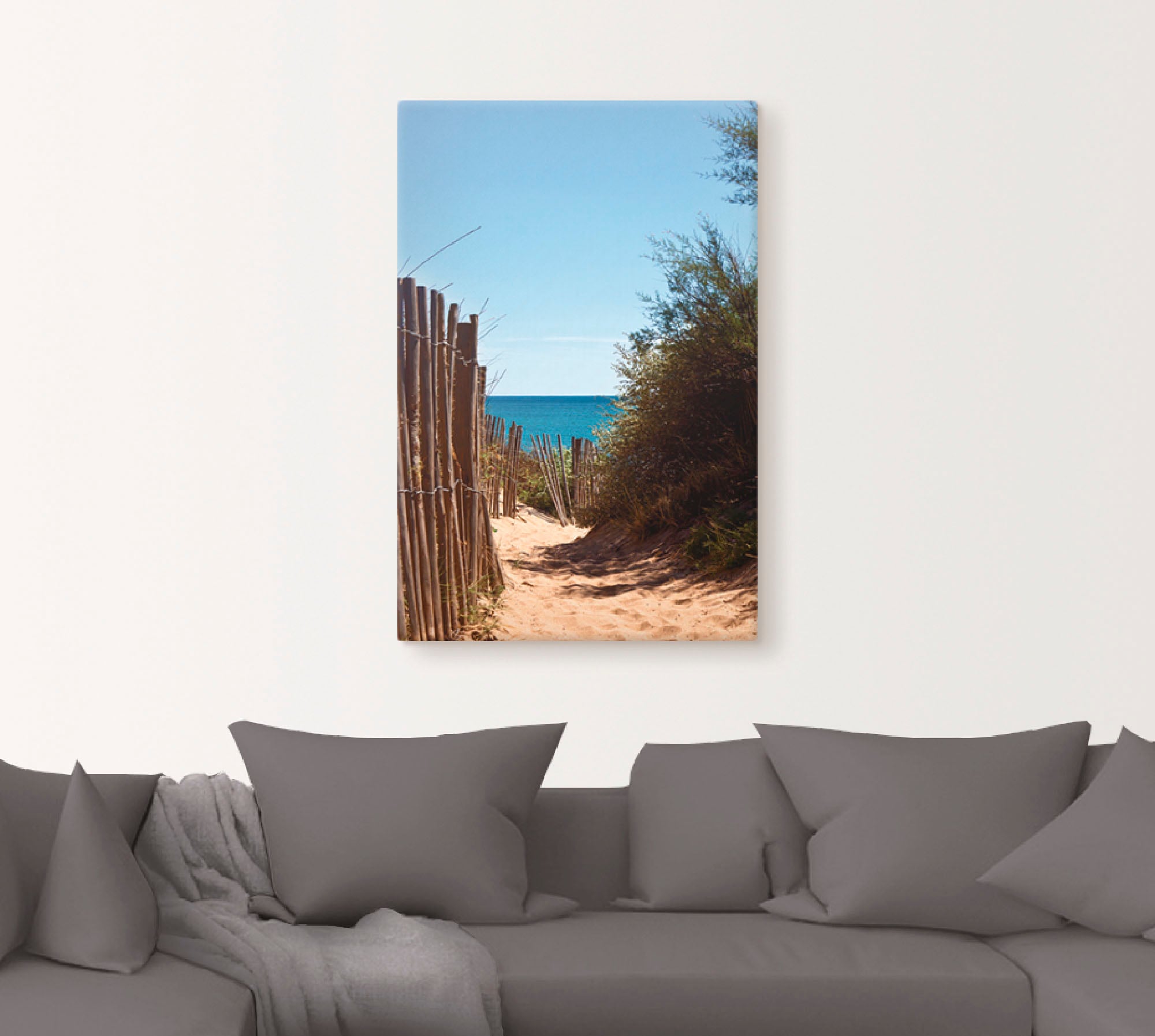 Artland Leinwandbild »Strandzugang zum Serignan Plage«, Strand, (1 St.), auf Keilrahmen gespannt