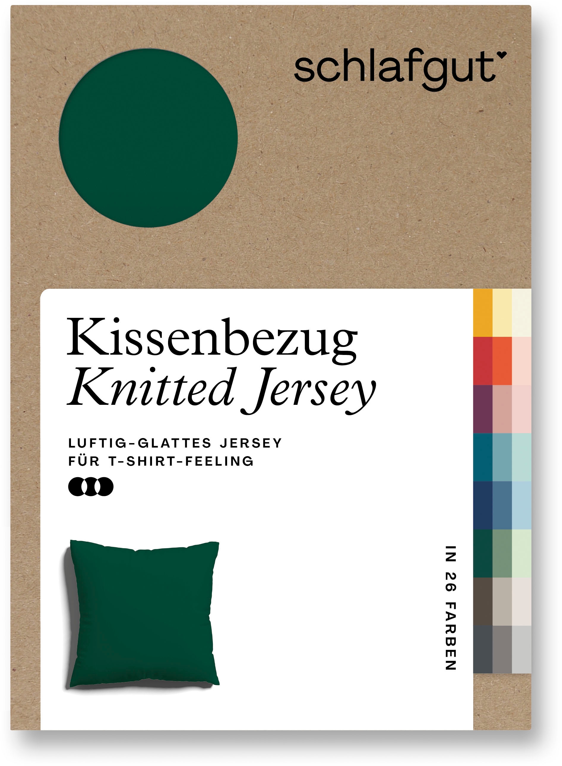 Schlafgut Kissenbezug »Premium Kissenbezug Knitted Jersey (1 St)« Ton-in-Ton Reißverschluss, Bio-Baumwolle mit Elasthan, Uni, OEKO Tex