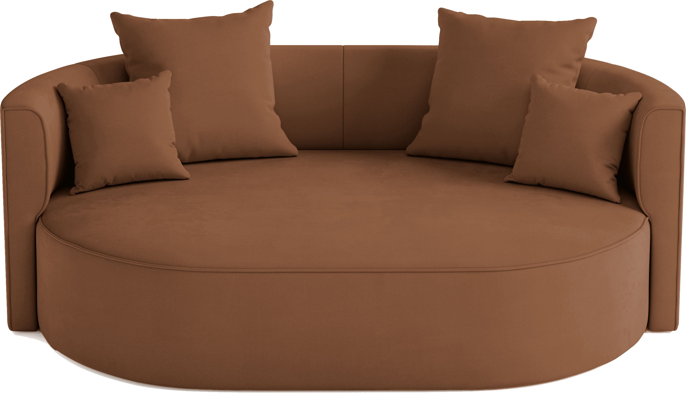 LeGer Home by Lena Gercke 2,5-Sitzer »ISALIE, rundes Loungesofa, mit Kissen, perfekt gepolstert«, moderne Stoffe, mit 4 Zierkissen, extra große Sitzfläche