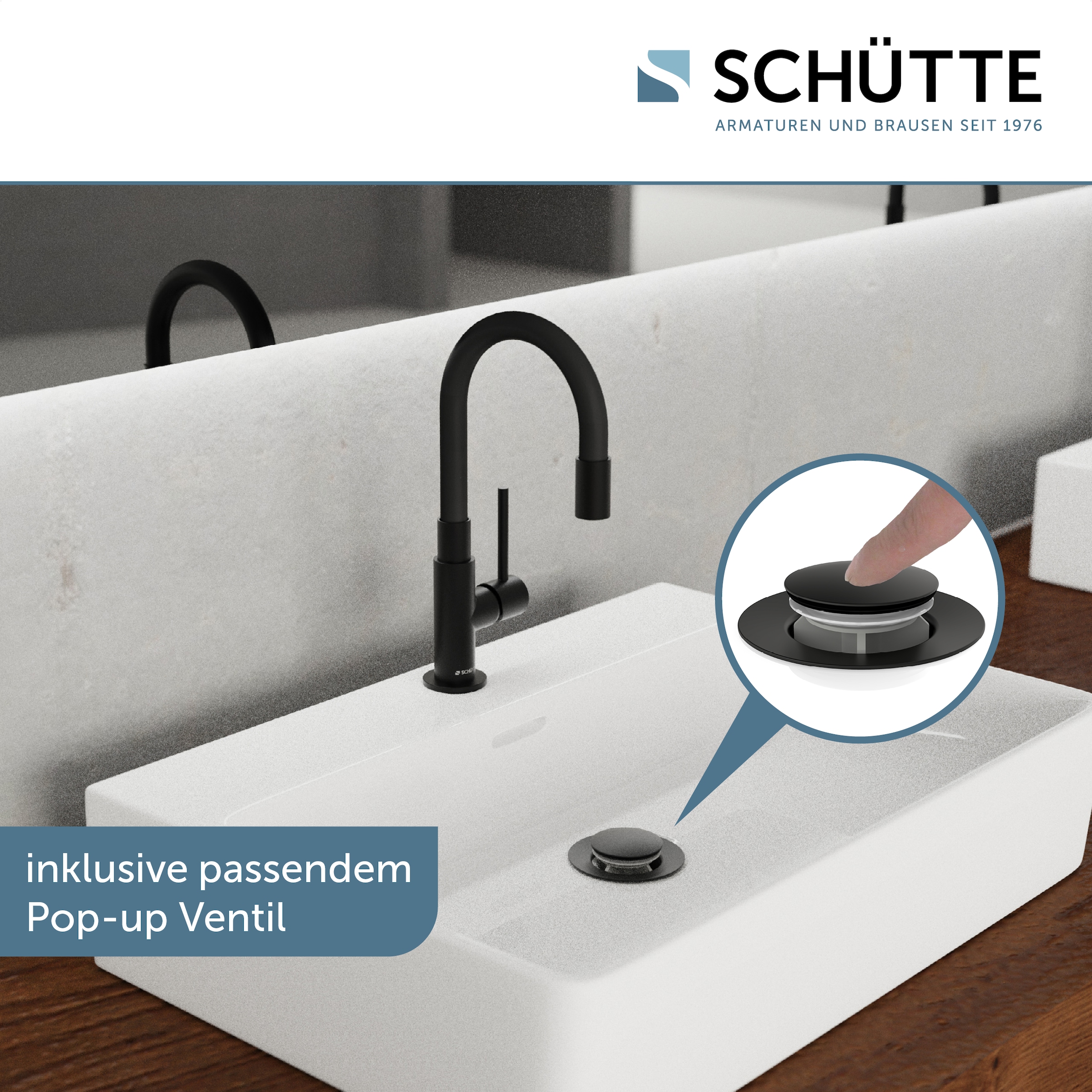 Schütte Waschtischarmatur »GLASGOW« Hochdruck Armatur Bad, 360° schwenkbarer Wasserhahn