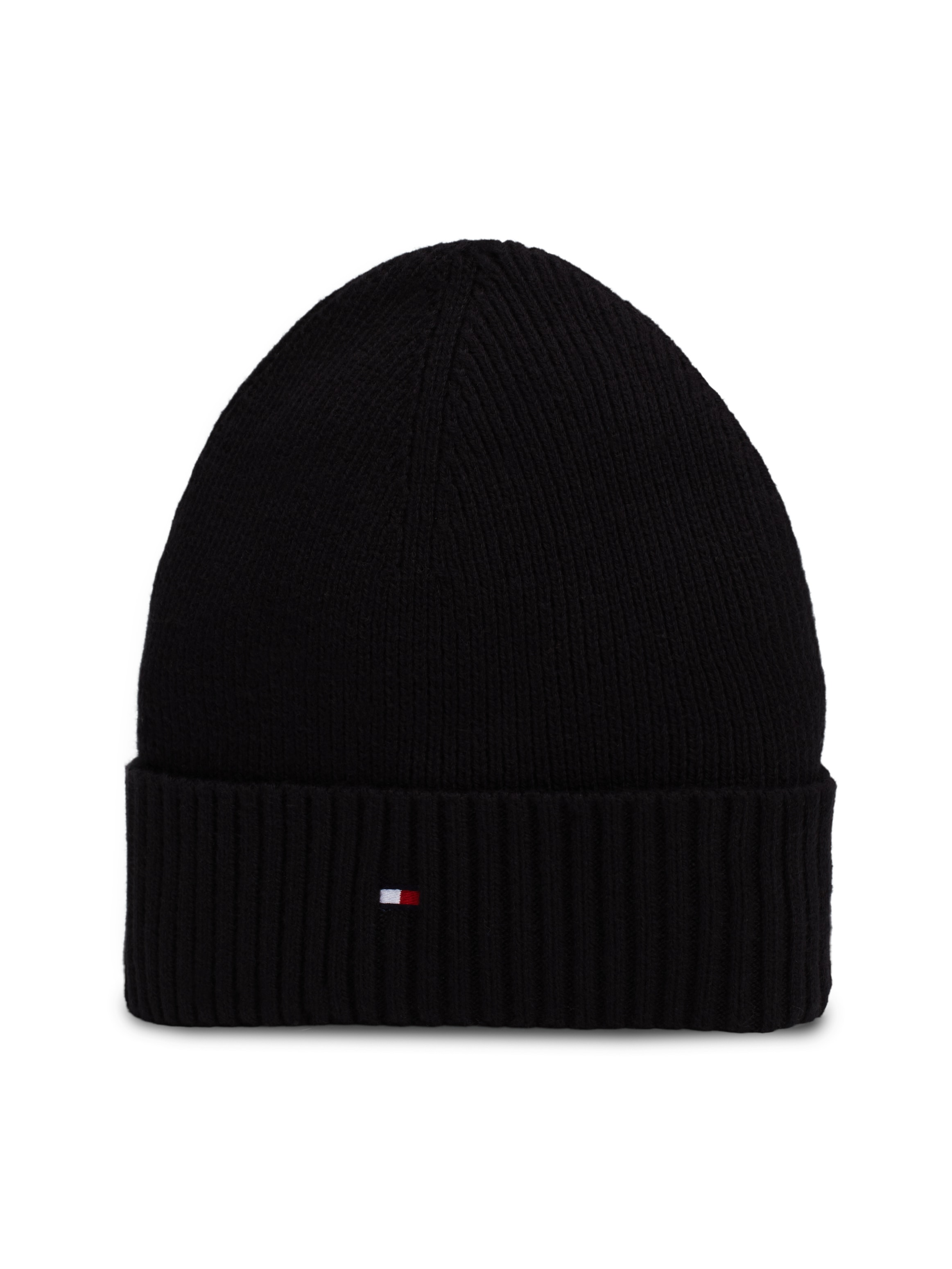 Tommy Hilfiger Strickmütze »TH FLAG PIMA COTTON BEANIE«, mit Logostickerei