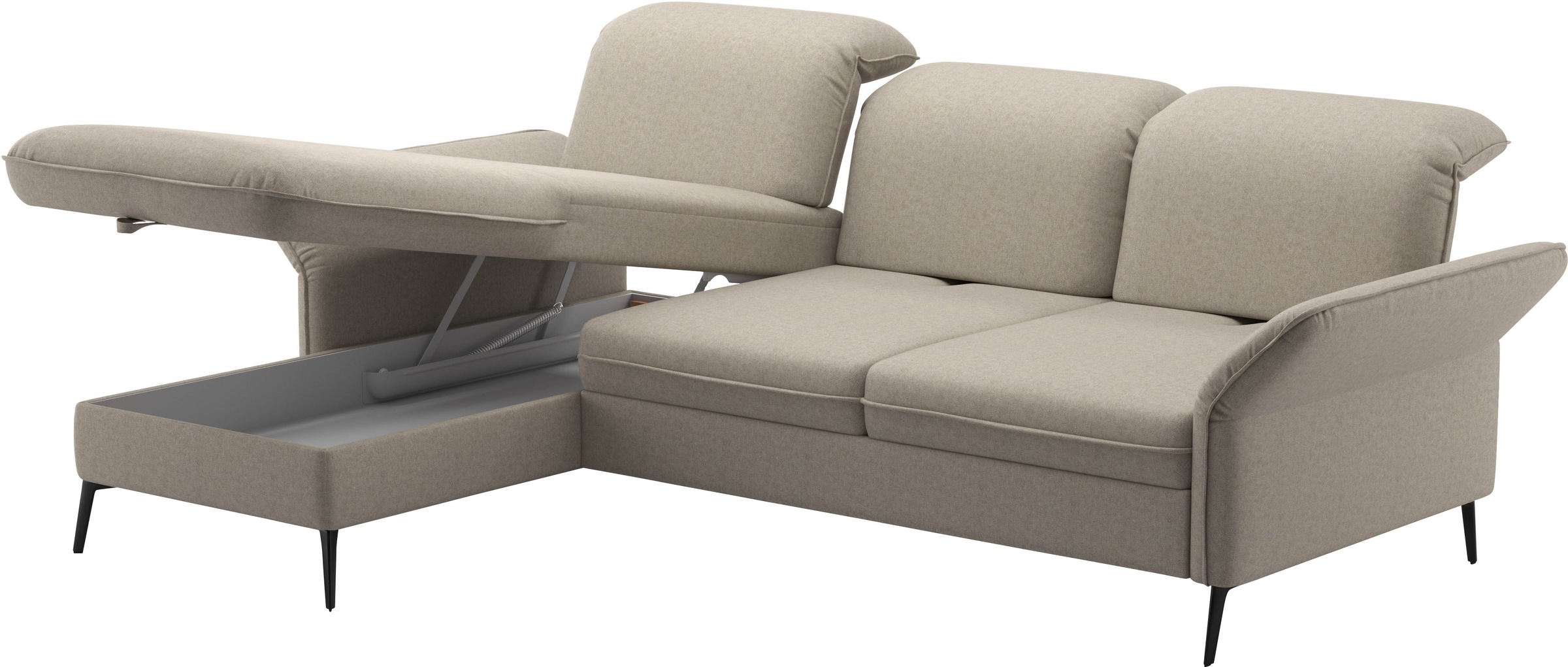 sit&more Ecksofa »Emely, inkl. Sitztiefenverstellung«, wahlweise mit Bettfunktion,Bettkasten,Kopf- & Armteilverstellung