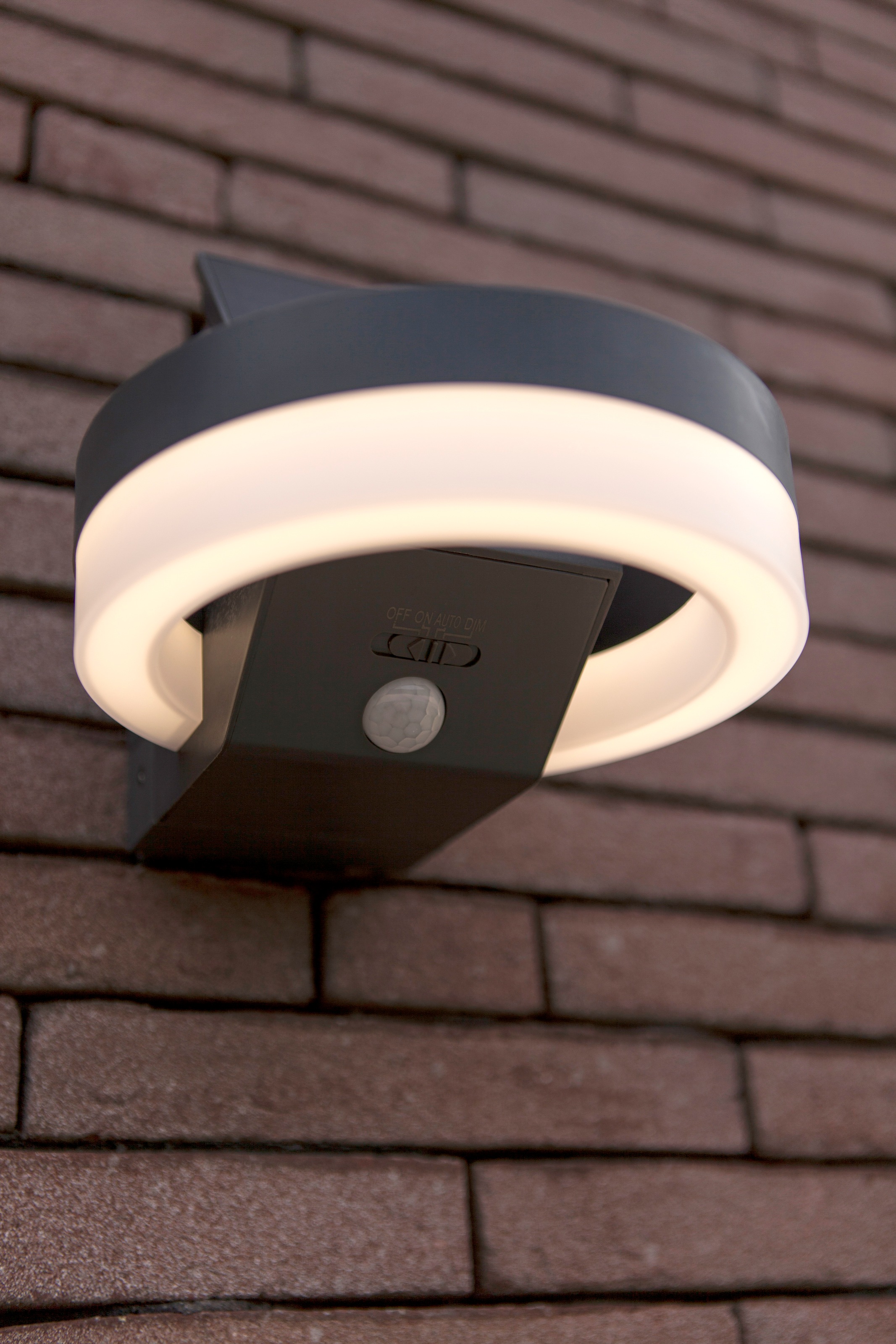 LUTEC LED Solarleuchte »LED-Solar-Aussenwandl. mit BWM RUNDA«, 1 flammig, Leuchtmittel LED-Board | LED fest integriert, Schwenkbares Solarpanel