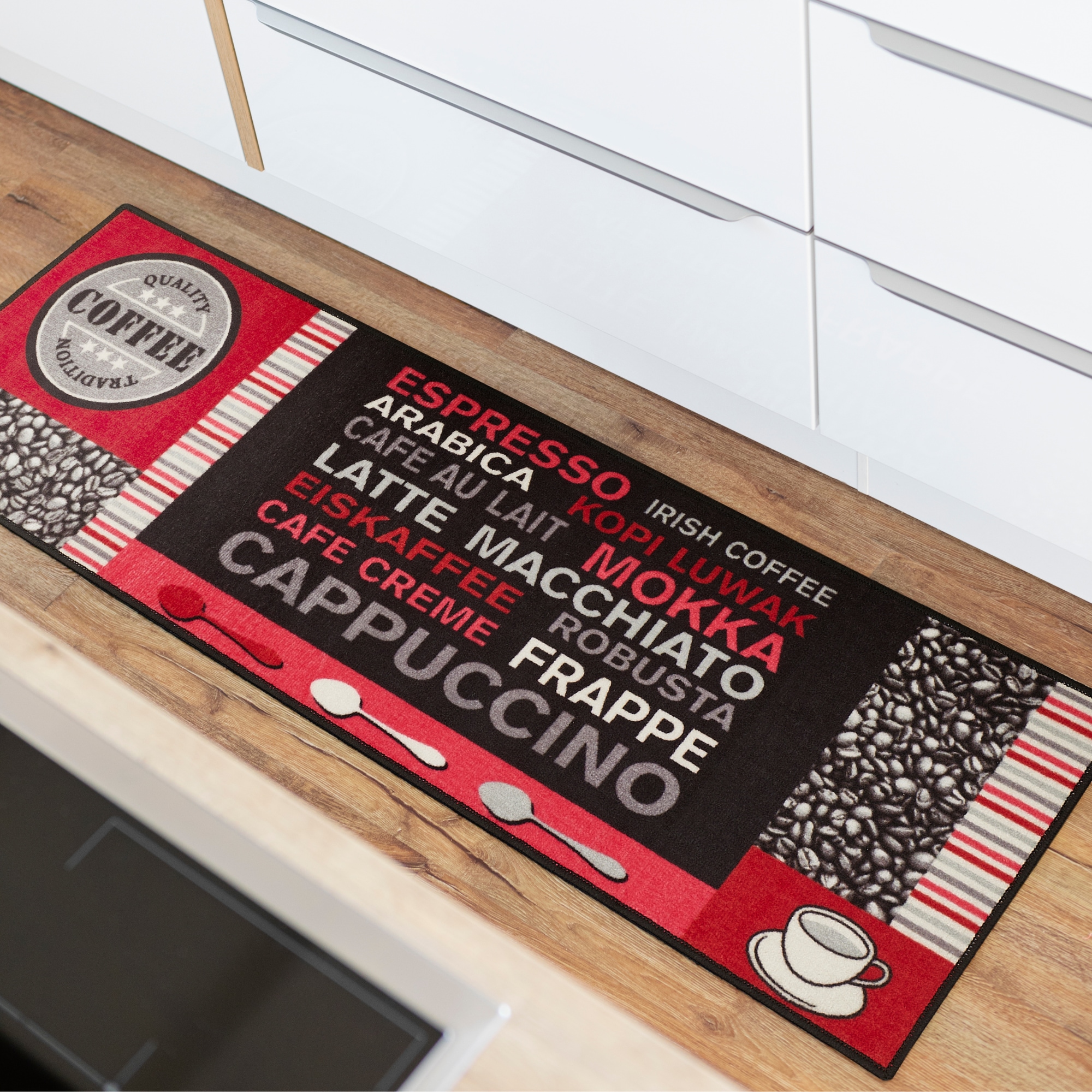 Andiamo Küchenläufer »Cafe Creme« rechteckig 4 mm Höhe Motiv Kaffee, mit Schriftzug, Größe 50x150 cm, Küche