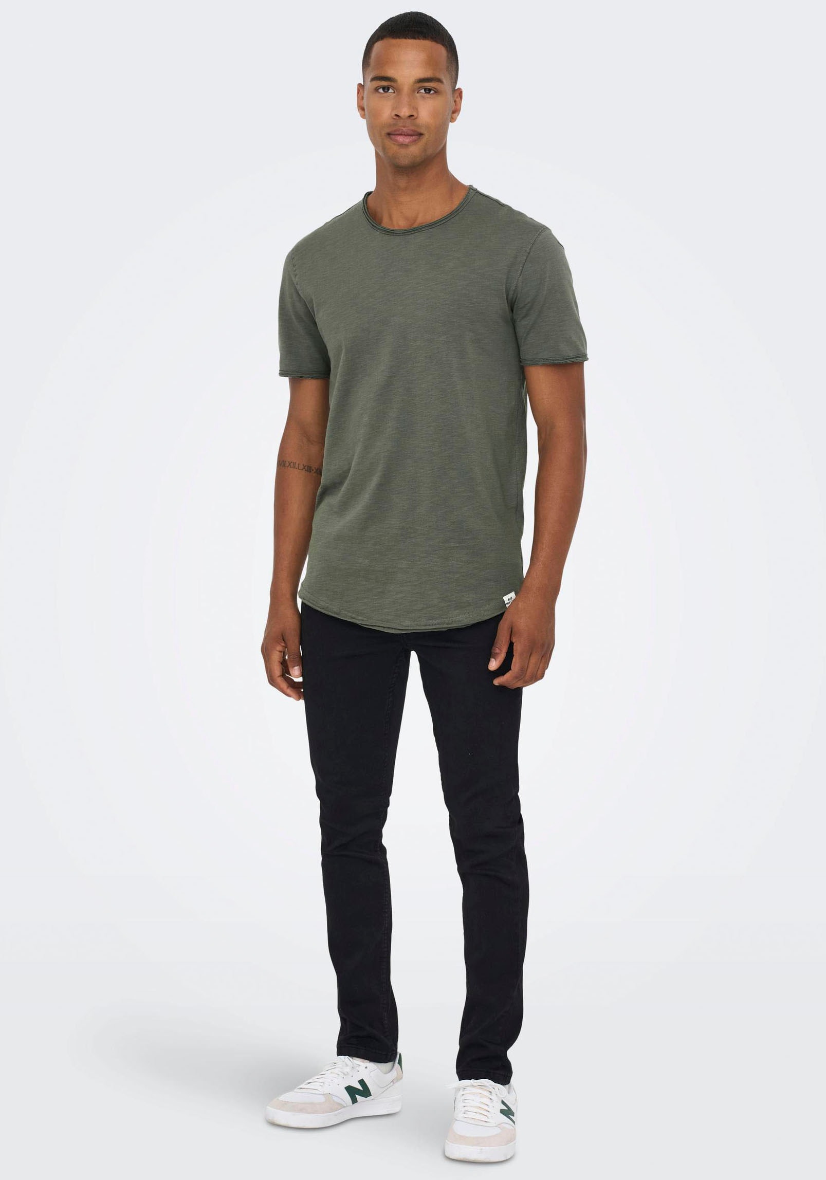 ONLY & SONS Rundhalsshirt »ONSBENNE LONGY SS TEE NF 7822 NOOS«