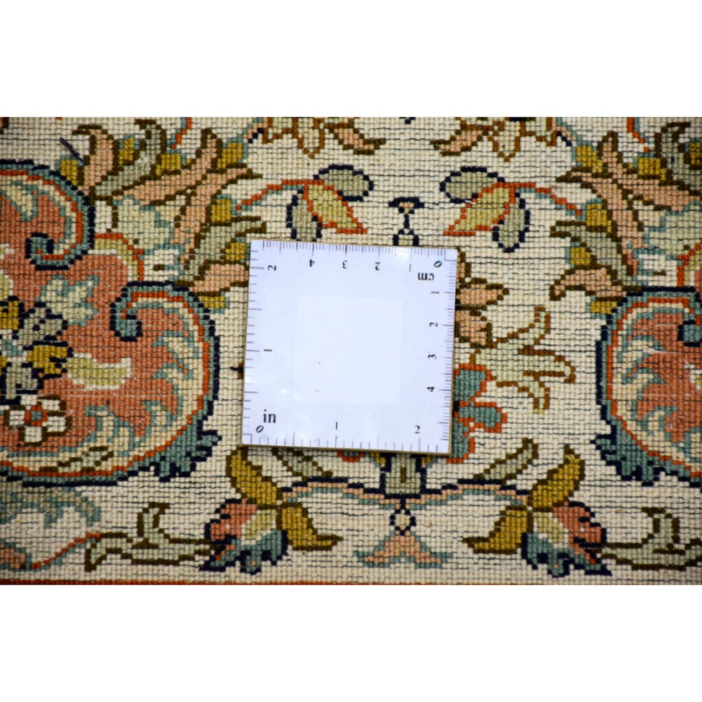 Kayoom Seidenteppich »Kashan 9596«, rechteckig, 10 mm Höhe, Einzelstück mit Zertifikat, Wohnzimmer
