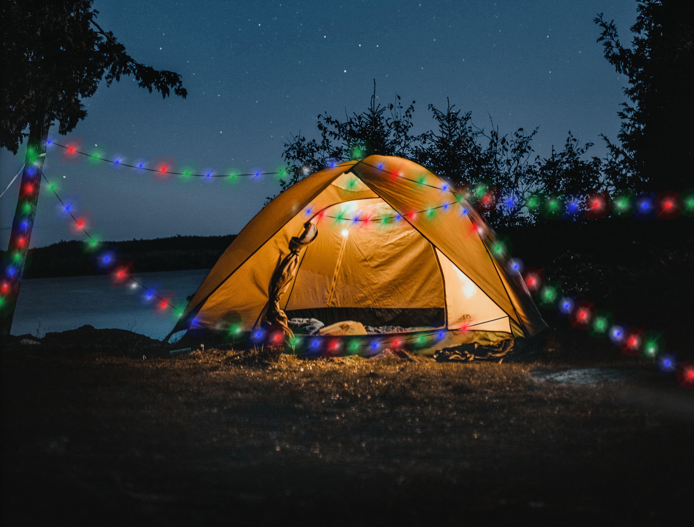 CALIMA Hängeleuchte »Outdoor Lichterkette aufladbar 10m«