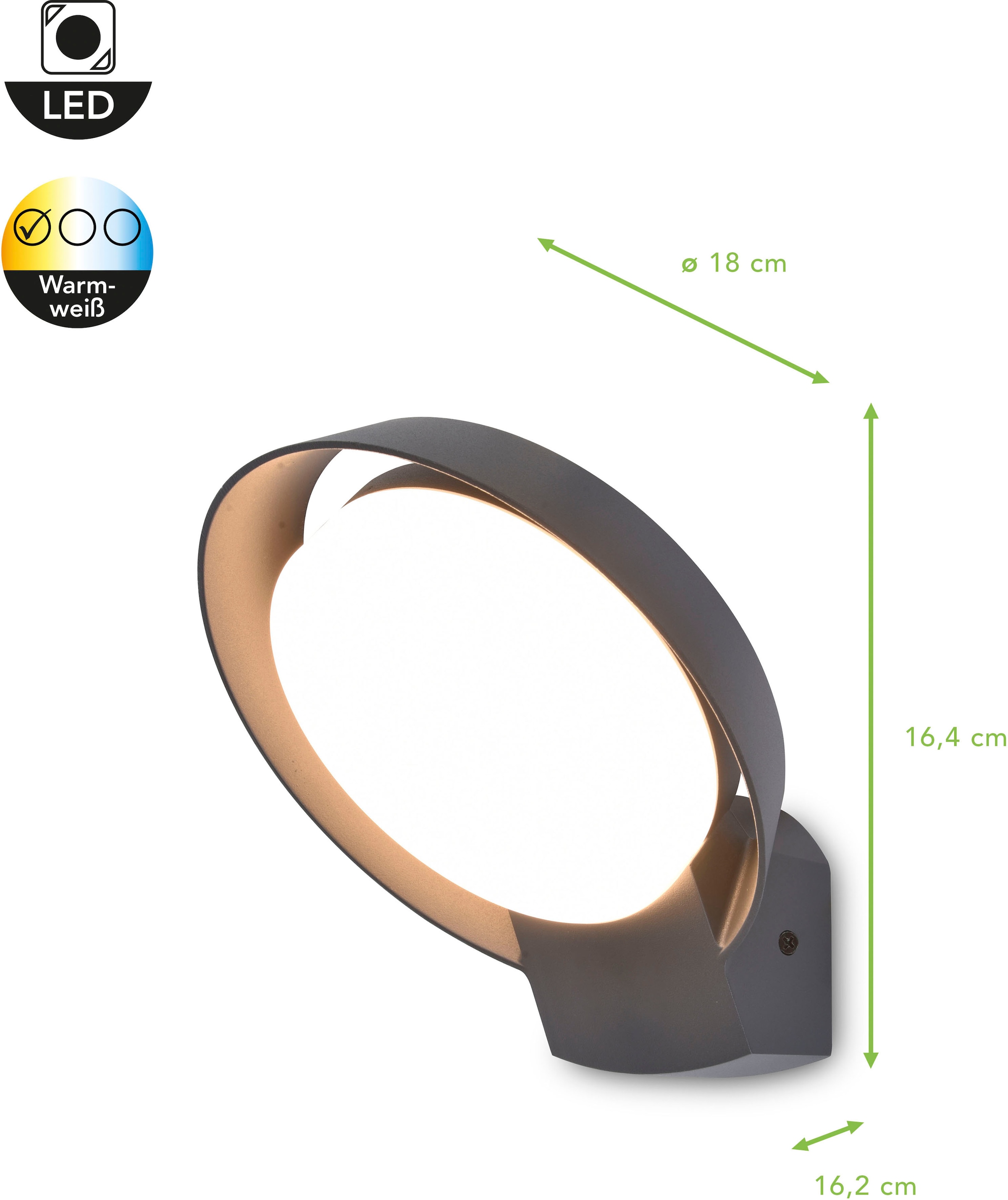 LUTEC LED Außen-Wandleuchte »POLO«, Leuchtmittel LED-Modul | LED fest integriert