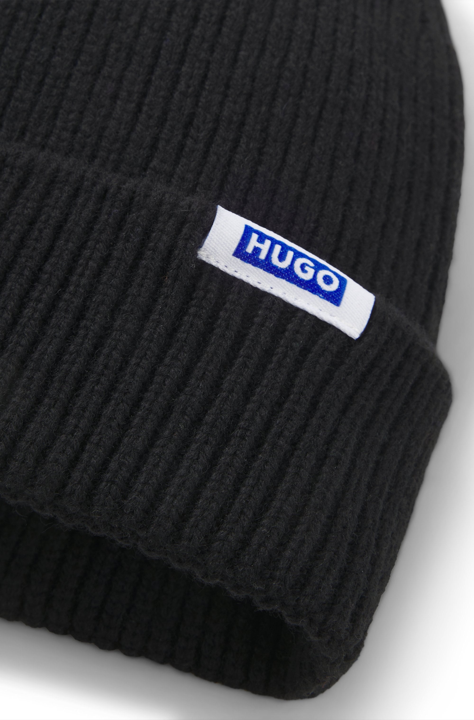 HUGO Blue Beanie »Xiav«, Unisex, mit Woll-Anteil