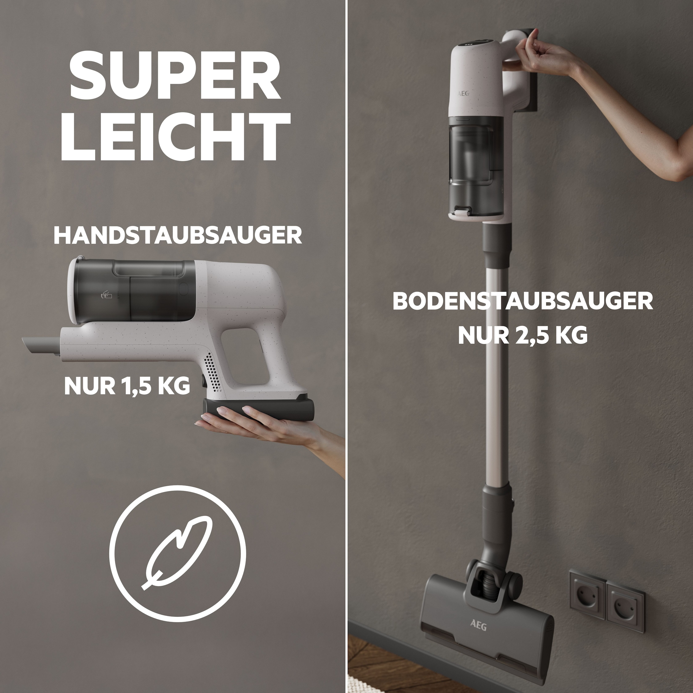 AEG Akku-Hand-und Stielstaubsauger »6000 AKKU-STAUBSAUGER (AP61HB21SH)« sehr leicht 2,5 kg, 53 % Recyclingmaterial, bis zu 50 Min. Laufzeit