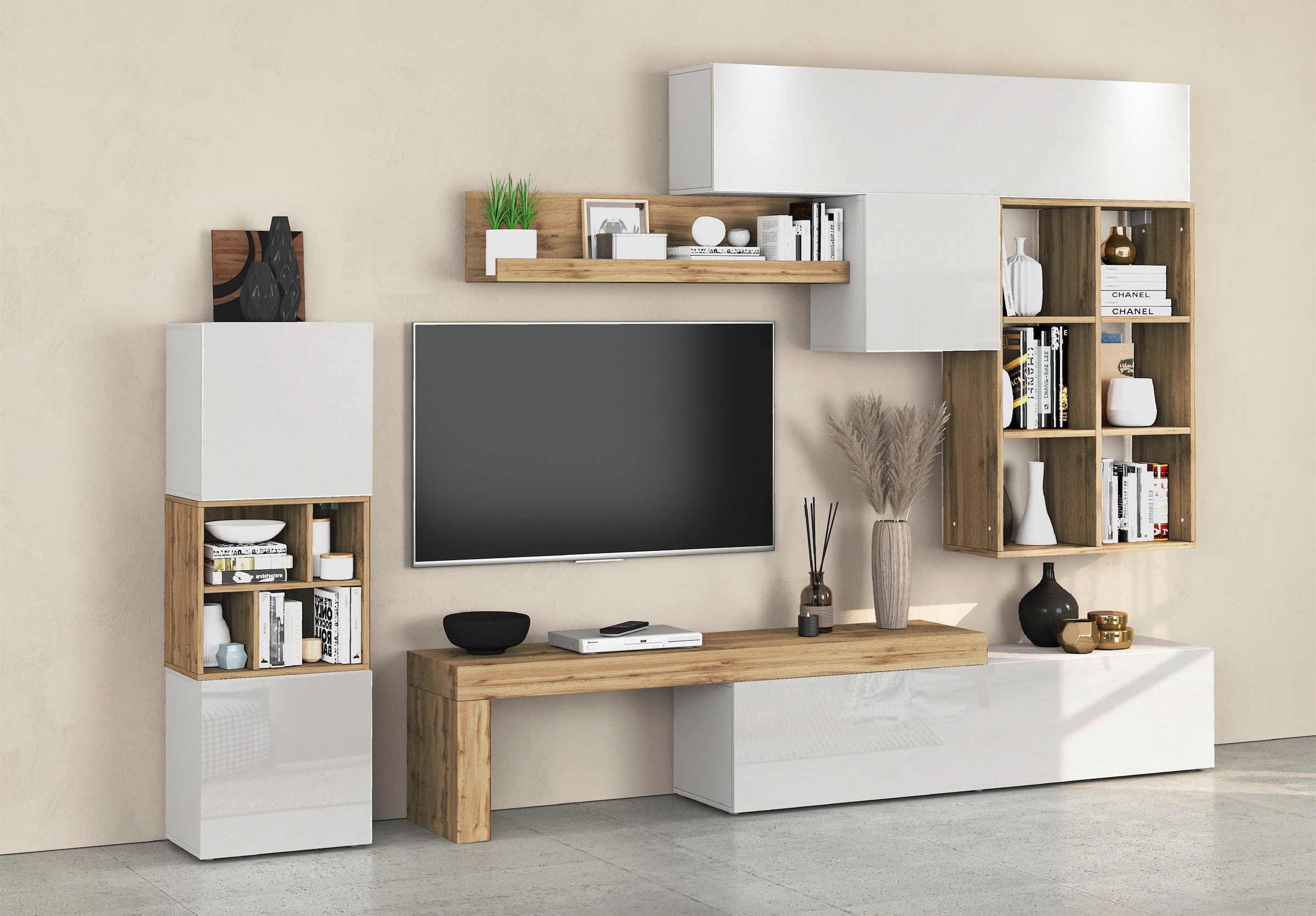 INOSIGN Wohnwand »Chronos Wohnwand, Medienwand, 8-er set« Set, 8 Stk. tlg. günstig online kaufen