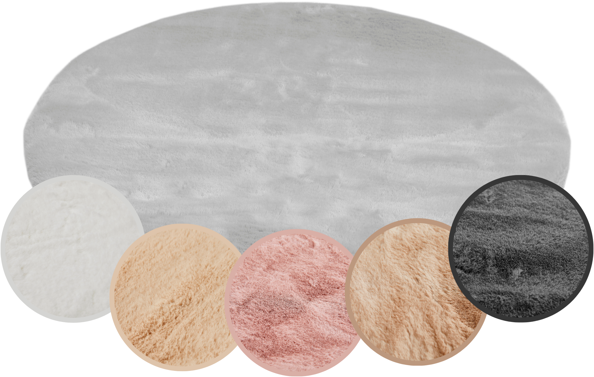 my home Hochflor-Teppich "Lugano" rund 30 mm Höhe Kunstfell, Uni Farben, se günstig online kaufen