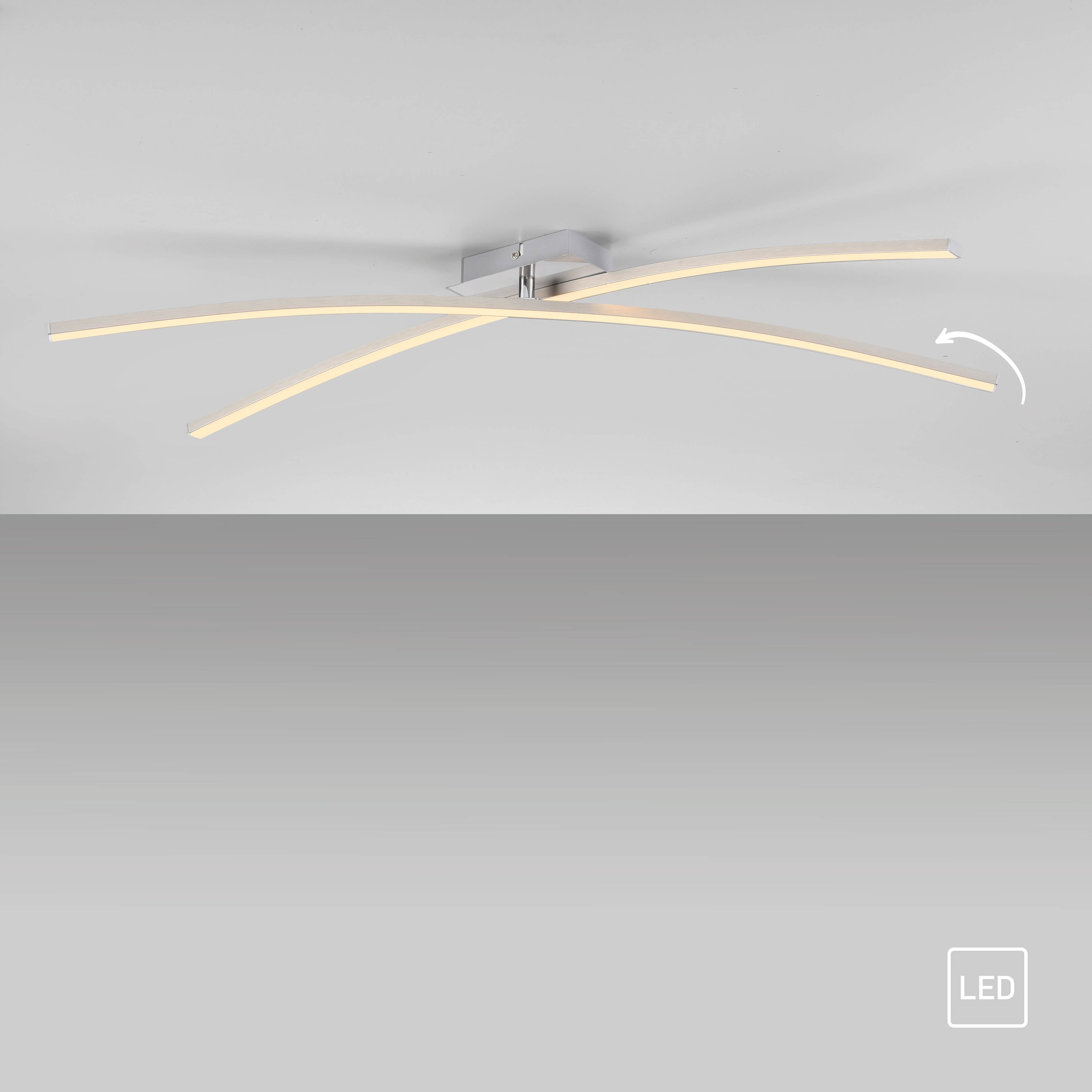 JUST LIGHT LED Deckenleuchte »SIMON« LED-Board 1 Stk. Warmweiß ein Profil drehbar