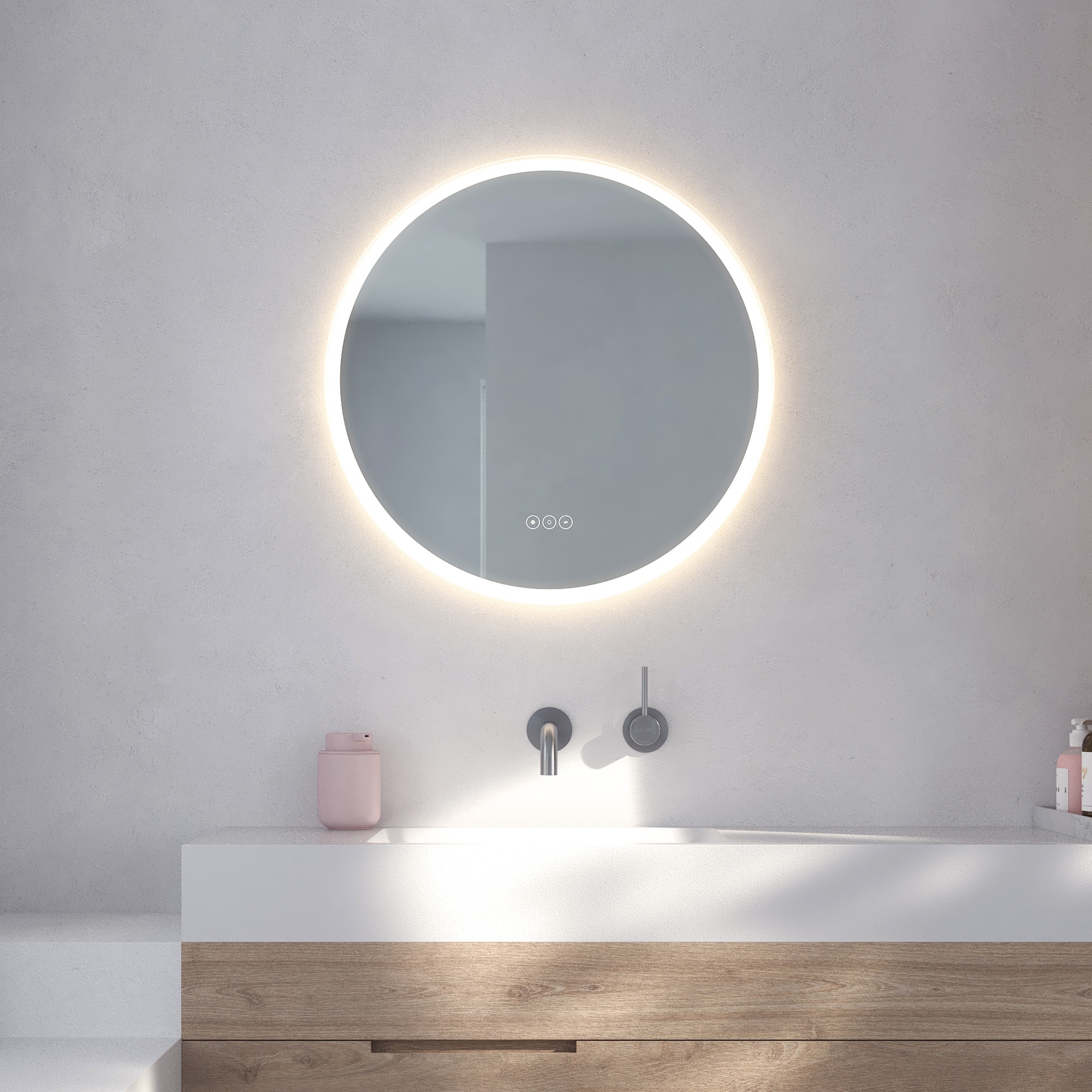 Loevschall Badspiegel »Aalborg Rund, Badezimmerspiegel mit LED Beleuchtung, günstig online kaufen