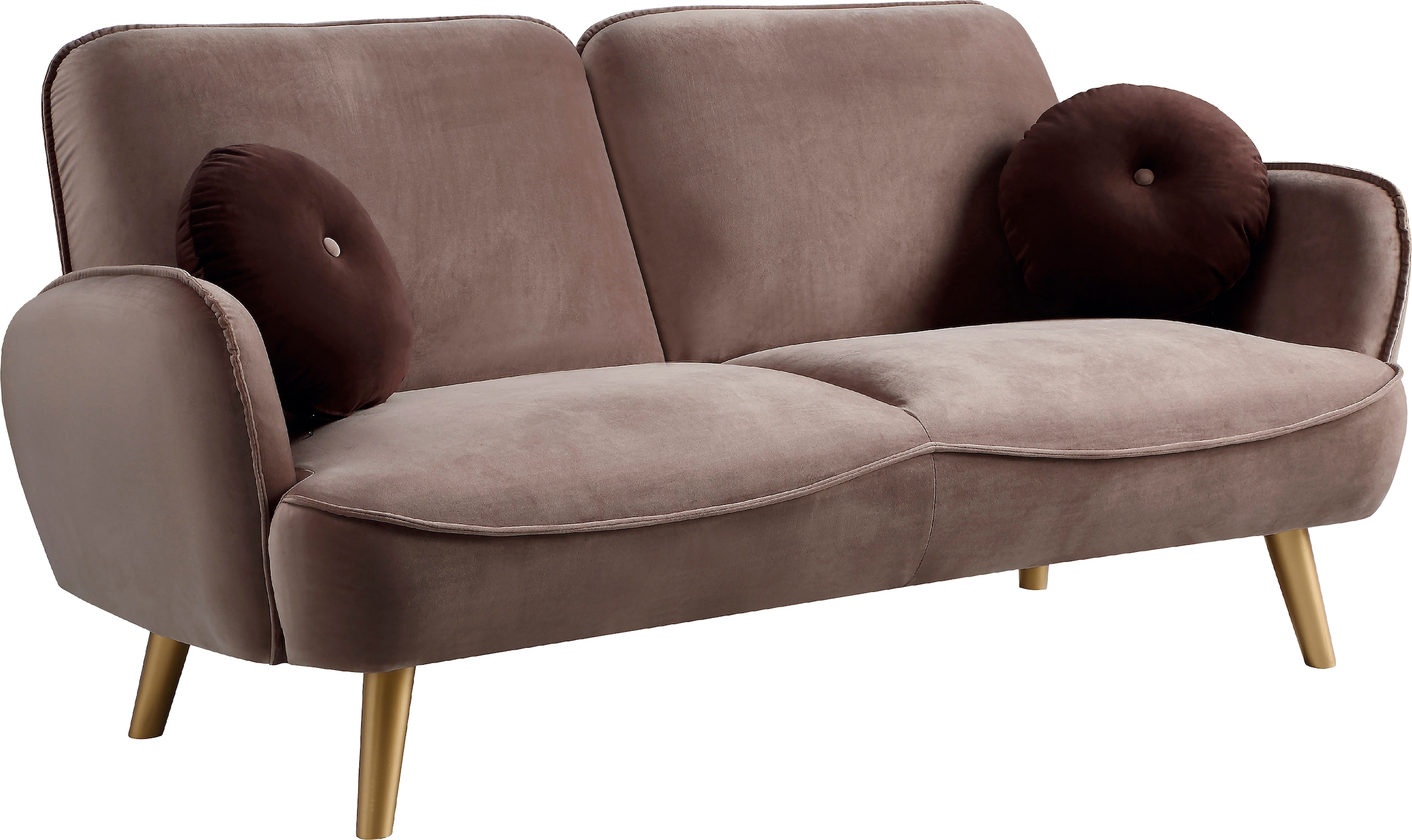 ATLANTIC home collection 3-Sitzer »Ben« mit Welleunterfederung,inkl. 2 Dekokissen, goldenen Massivholzfüßen