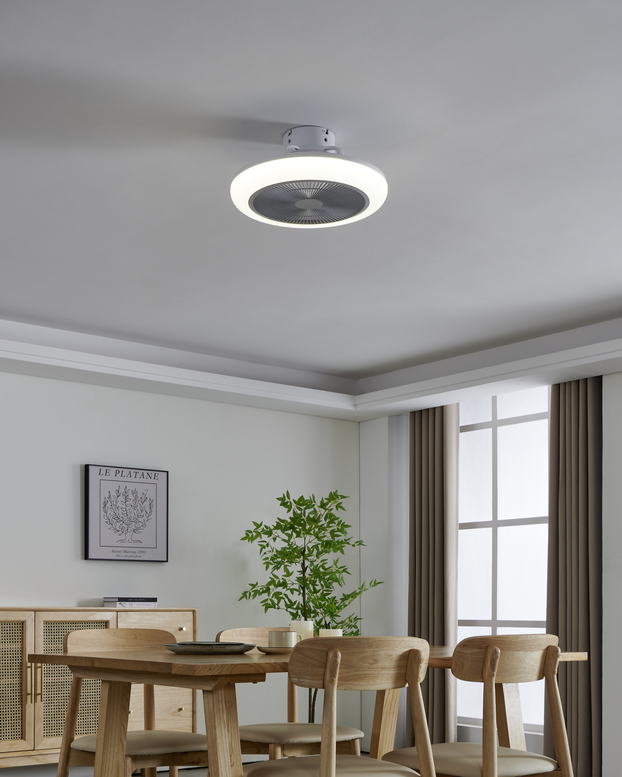 EGLO LED Deckenleuchte »KOSTRENA Leuchte und Ventilator - ABS - LED - 3X8,5W - IP20« LED-Modul 1 Stk. Kaltweiß | Neutralweiß | Warmweiß Deckenventilator, Deckenleuchte, Wohnzimmer, Schlafzimmer, H19xØ45,5cm