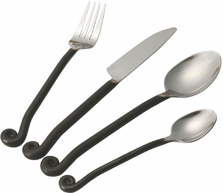 Villa D'Este Besteck-Set »Materia Black«, (Set, 24 Tlg.), Essbesteck ...