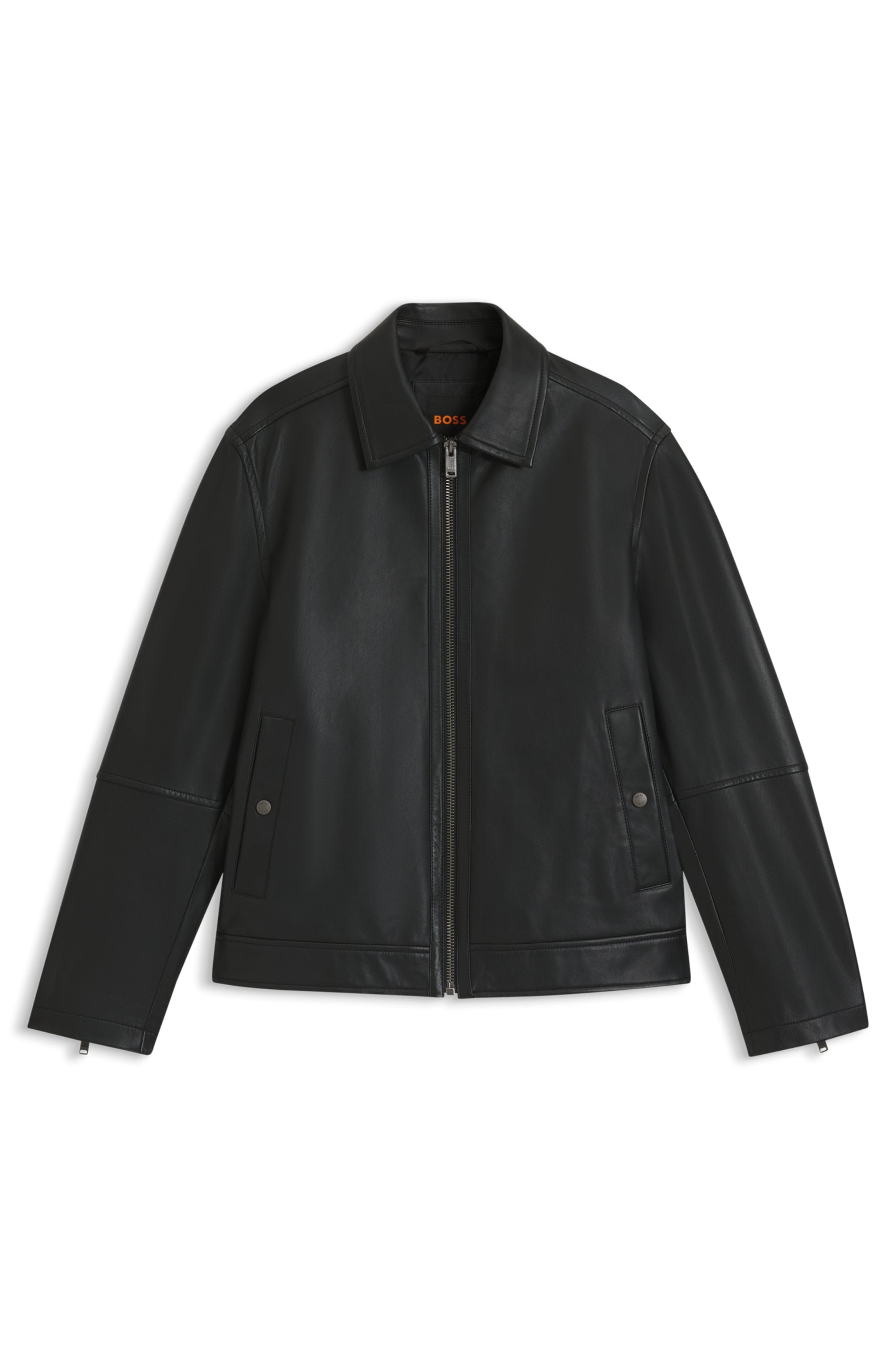 BOSS ORANGE Lederjacke »Jogear« Soft Touch Nappaleder, moderner Look