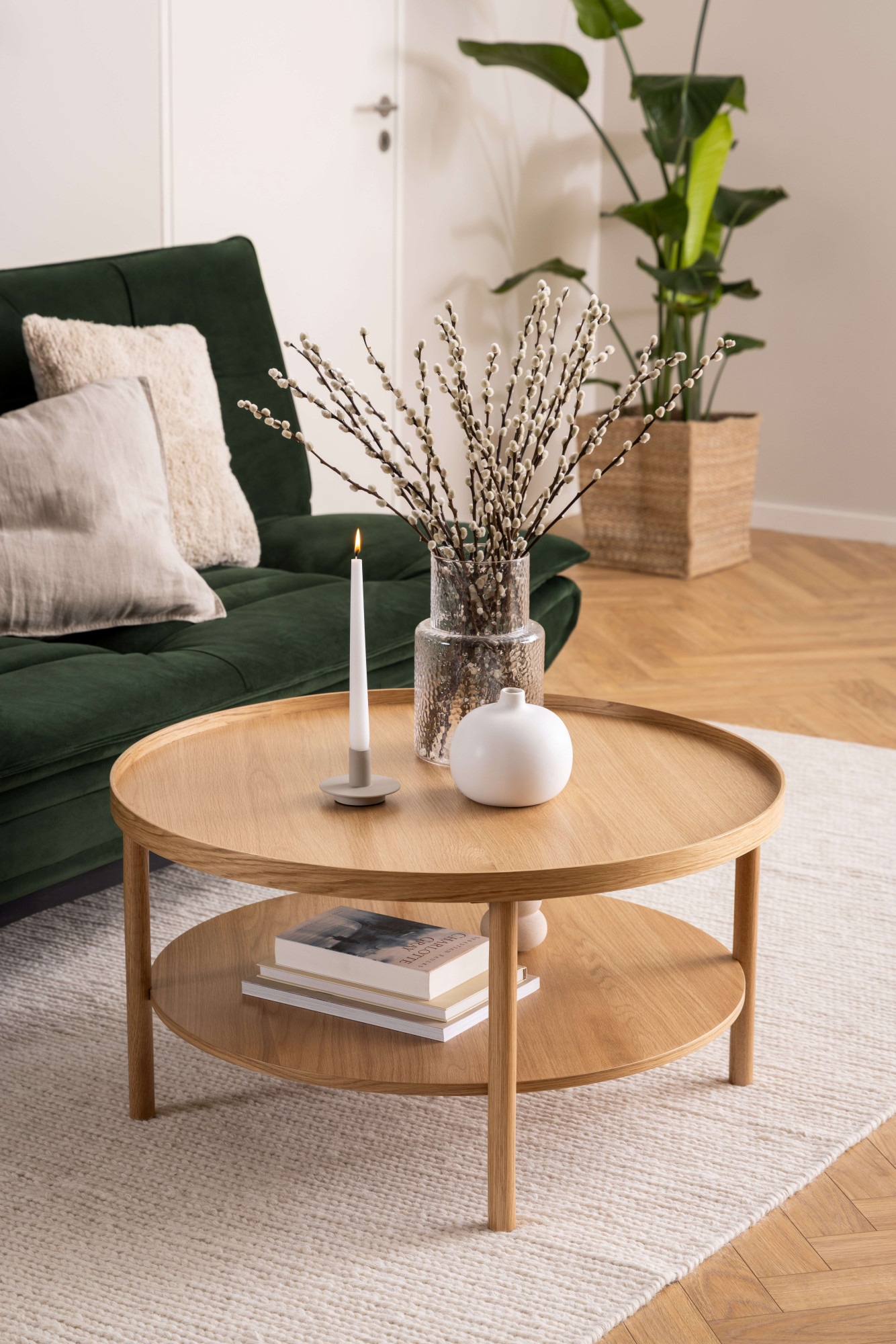 ACTONA GROUP Couchtisch »Banbury, Sofatisch, Wohnzimmertisch« 80x80x42cm,  2 Ebenen, Eichenfurnier, runde Form, FSC™