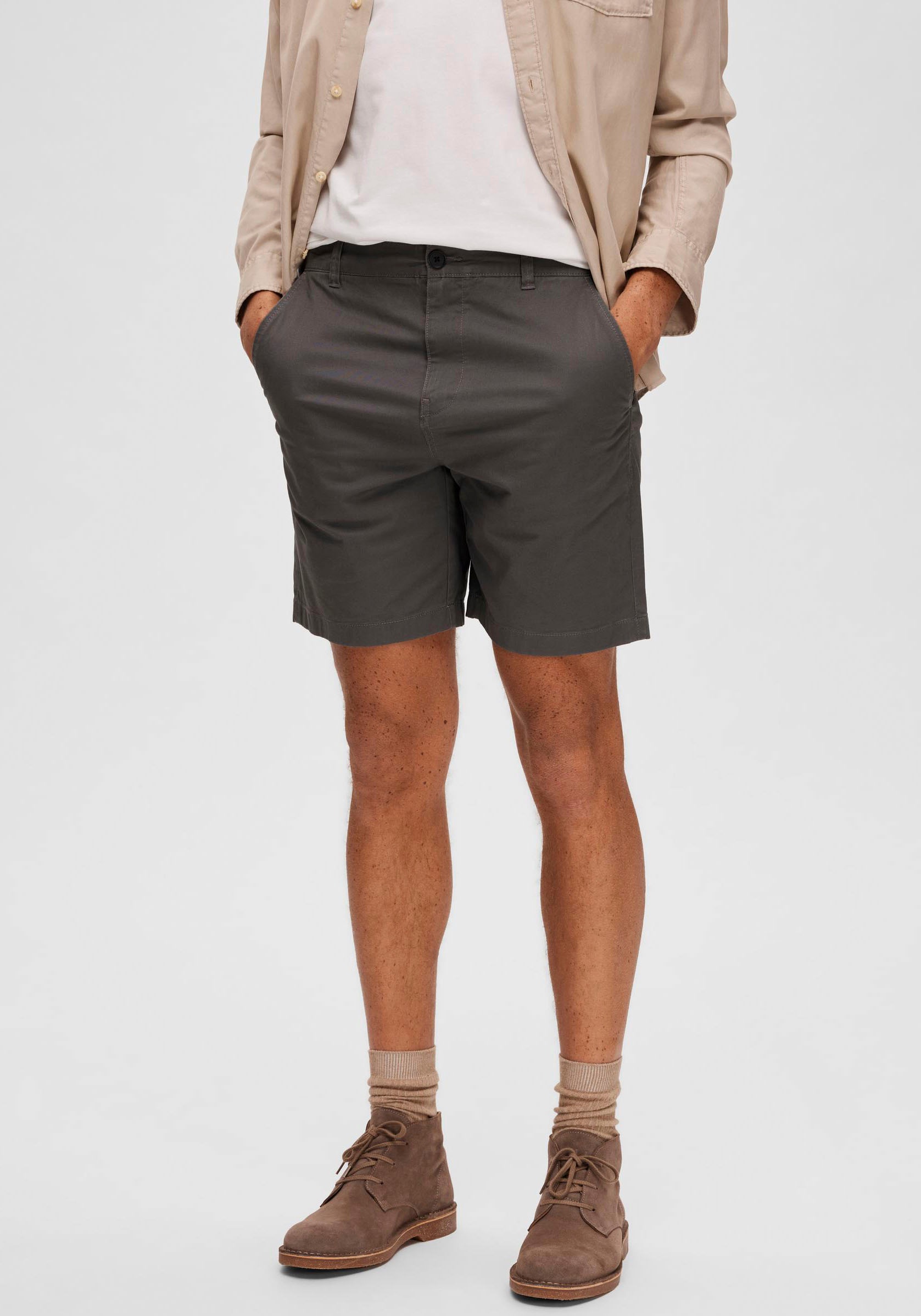 Bild von SELECTED HOMME Chinoshorts »SLHCOMFORT-HOMME FLEX SHORTS W NOOS«, unifarben