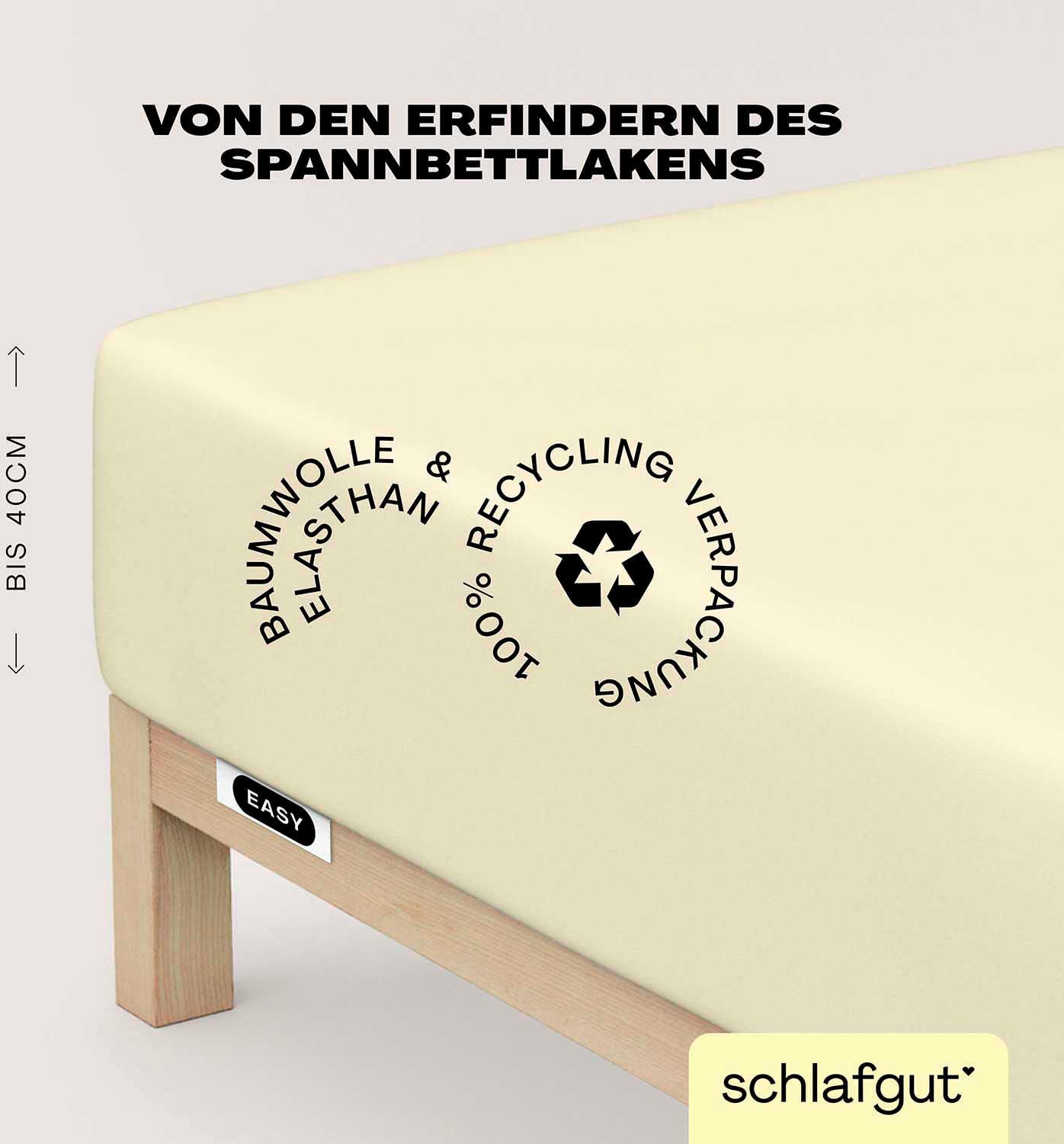 Schlafgut Spannbettlaken »EASY Jersey Elasthan Boxspring«, MADE IN GREEN by günstig online kaufen