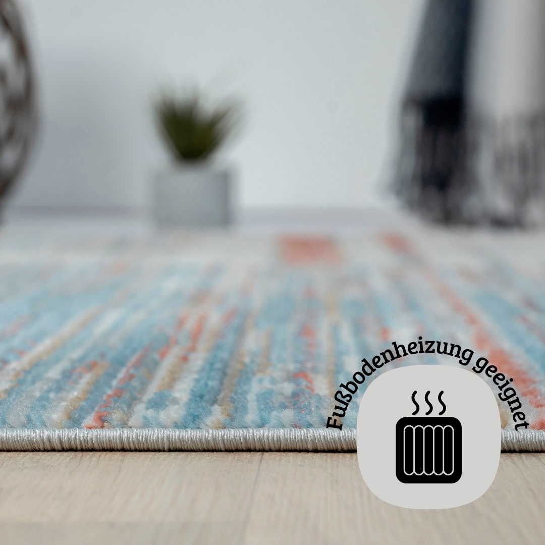 my home Teppich »Ziven«, rund, 8 mm Höhe, Kurzflor, modernes Design, pflegeleicht, Wohnzimmer