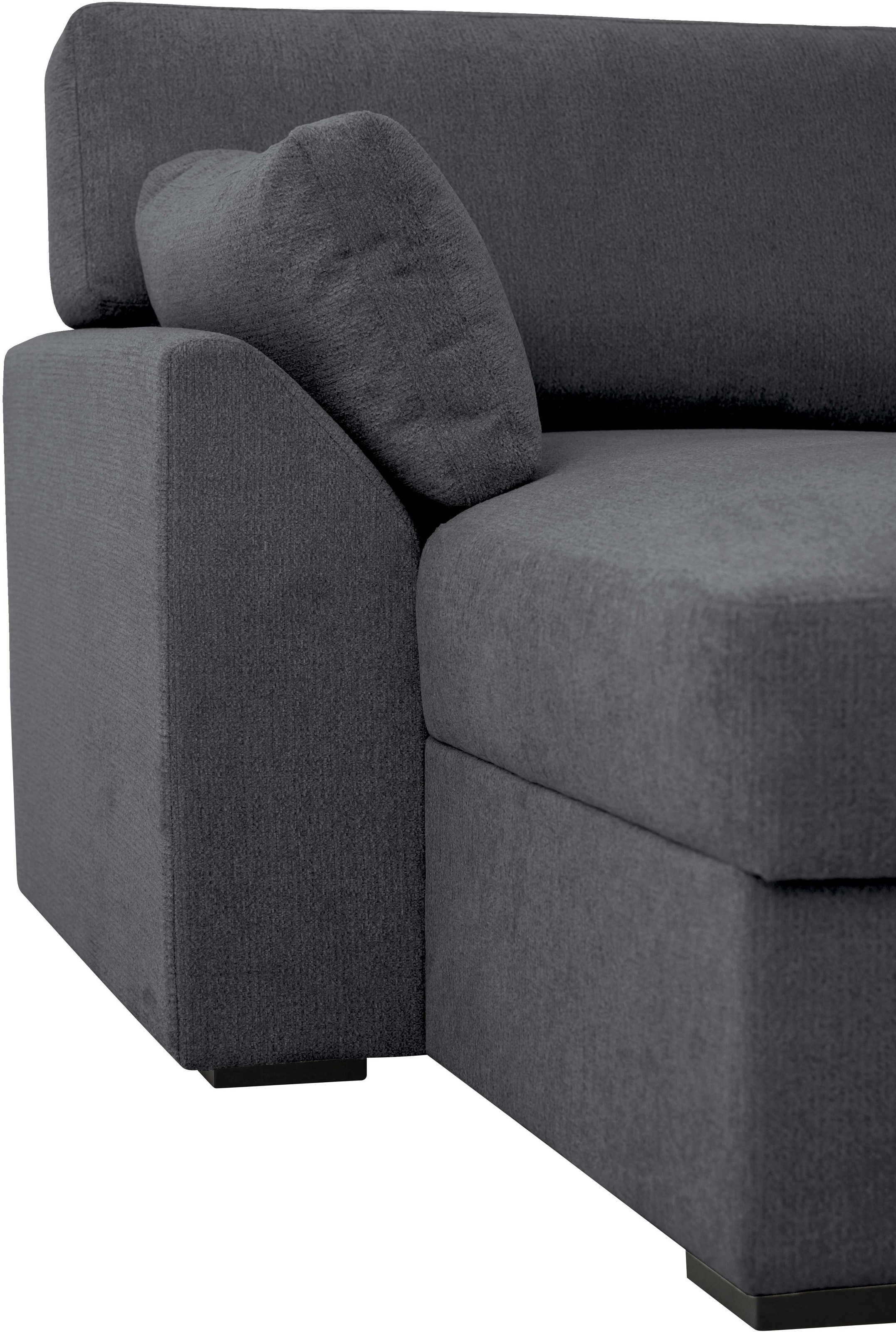 Home affaire Wohnlandschaft »Citry«, Breite 309 cm, Chenille, Bettfunktion, Bettkasten, U-Form