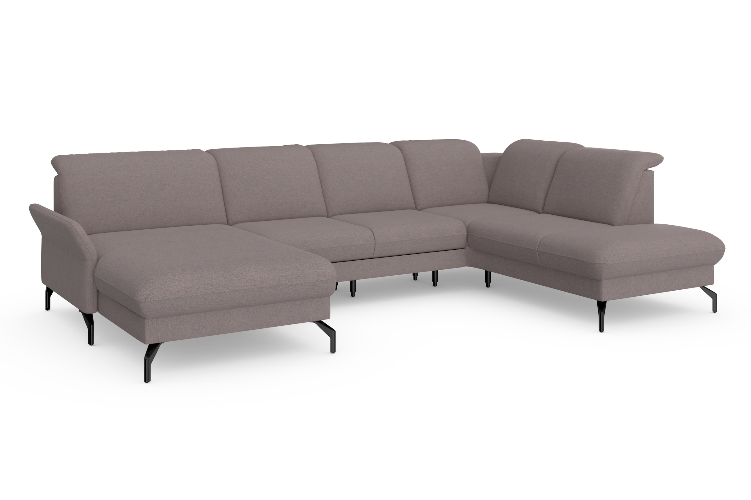 sit&more Wohnlandschaft »Fashion U-Form«, wahlweise mit Kopfteilverstellung, Vorziehsitz, motorisch, Metallfüße