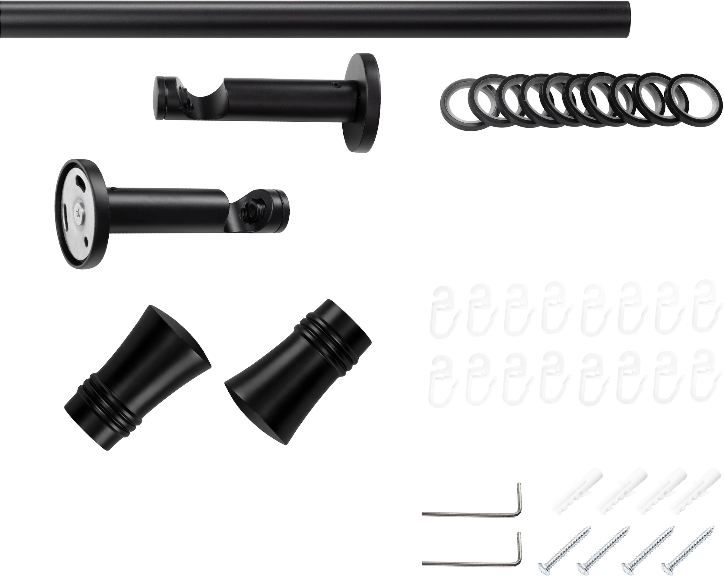 SN DECO GROUP Gardinenstange »Gardinenstange Lyon Ø 19 mm, 1-läufig, Fixmaß, verschraubt« Ø 19 mm Fixmaß;kürzbar