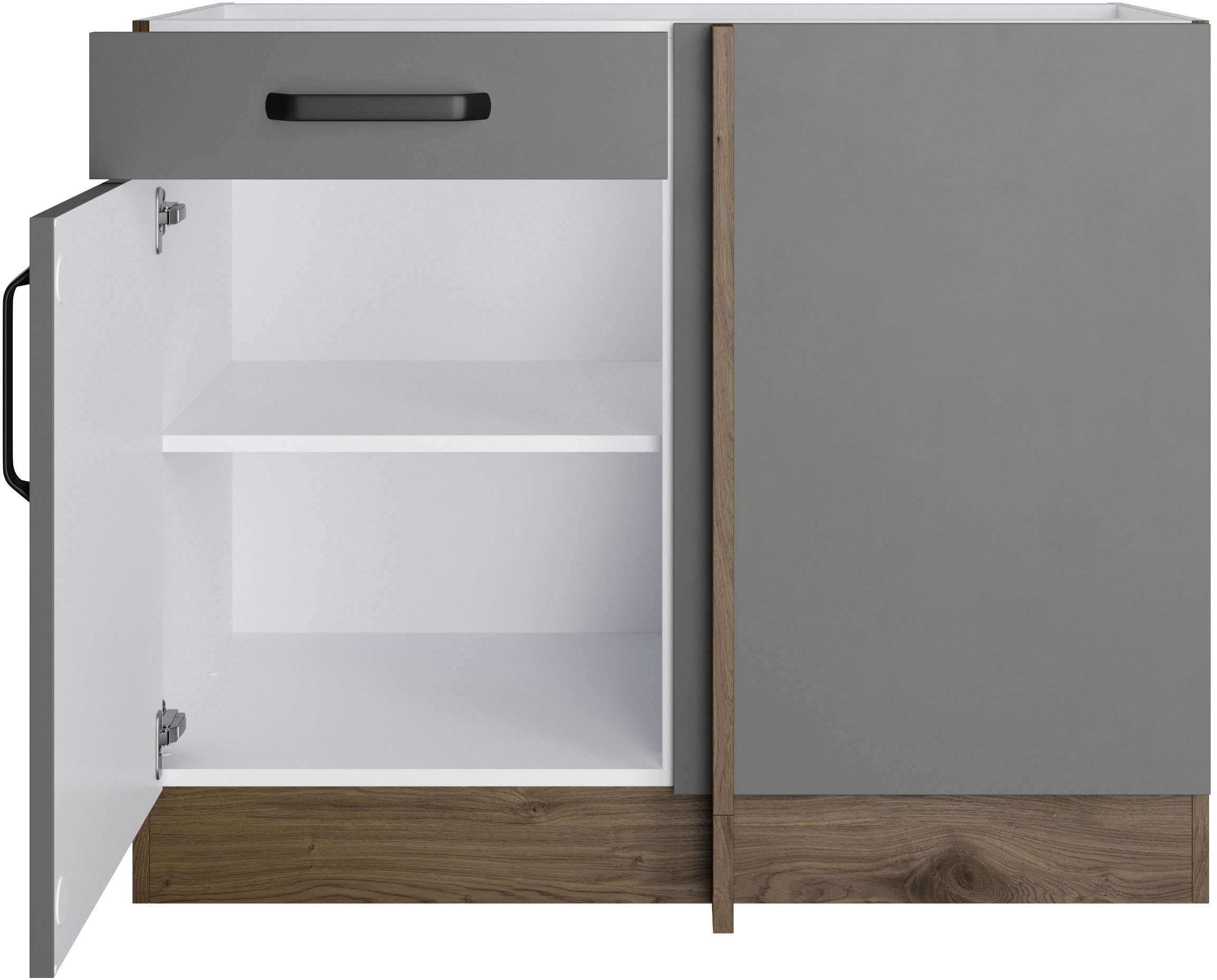 wiho Küchen Eckunterschrank »Elba« Breite: 110 cm, mit Schubkasten und zusätzlichem Einlegeboden