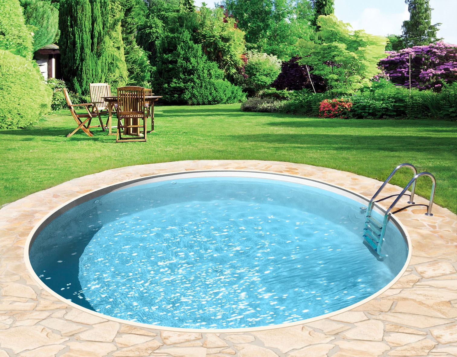 KONIFERA Rundpool »HOLIDAY 3«, (Komplett-Set, 7 tlg.), Höhe 120 cm, in verschiedenen Größen