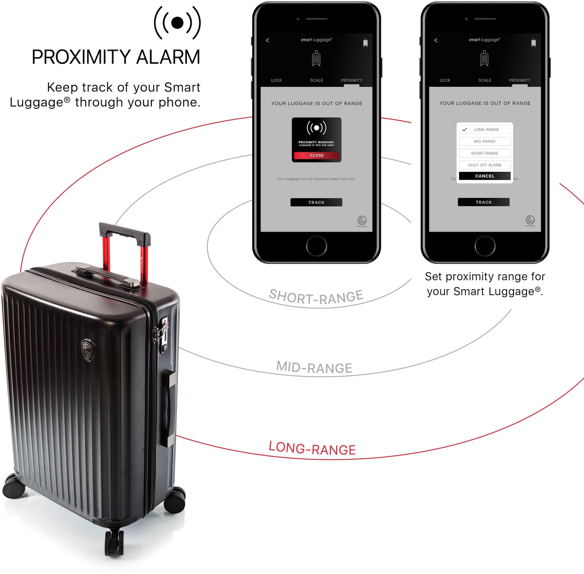 Heys Hartschalen-Trolley »Smart Luggage®, in verschiedenen Farben und Größen«, 4 Rollen, Heys x Joachim Llambi Handgepäck Smart Gepäck mit App-Funktion