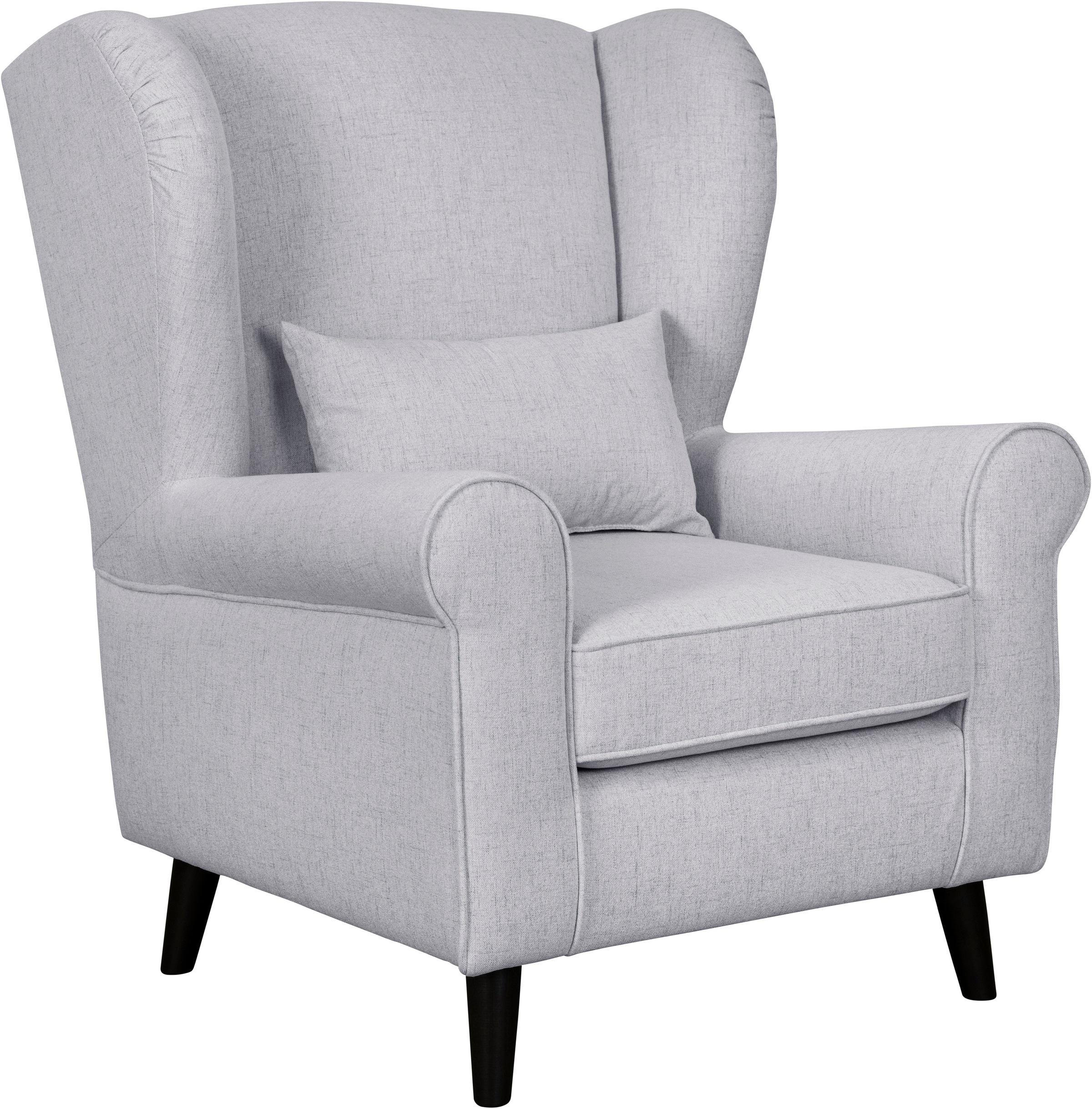Home affaire Sessel »Ohrensessel CHISTELLE, wahlweise mit Polsterhocker«, mit Wellenunterfederung, Maße: B/T/H: 81/87/99 cm