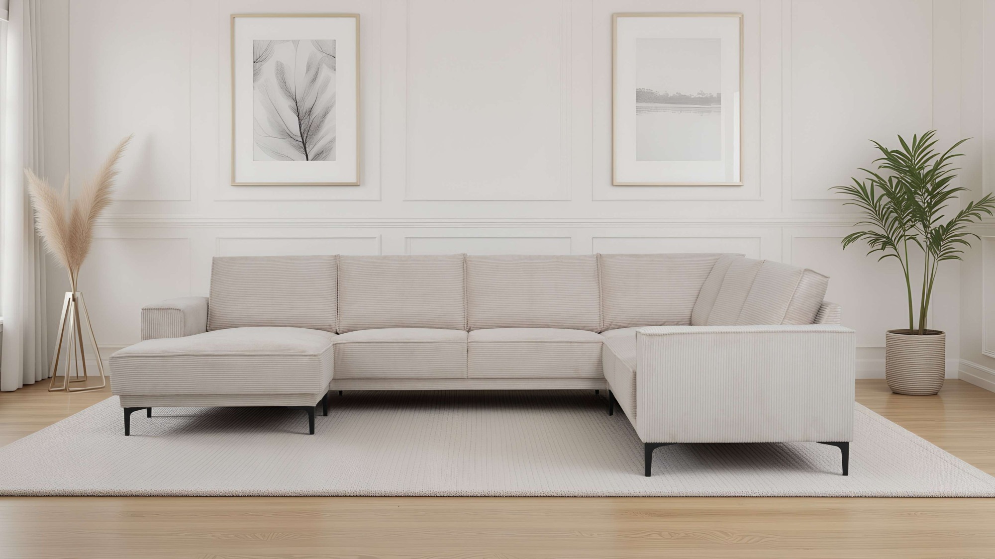 PLACES OF STYLE Wohnlandschaft »XXL Sofa Oland, Struktur, Flachgewebe, Luxu günstig online kaufen
