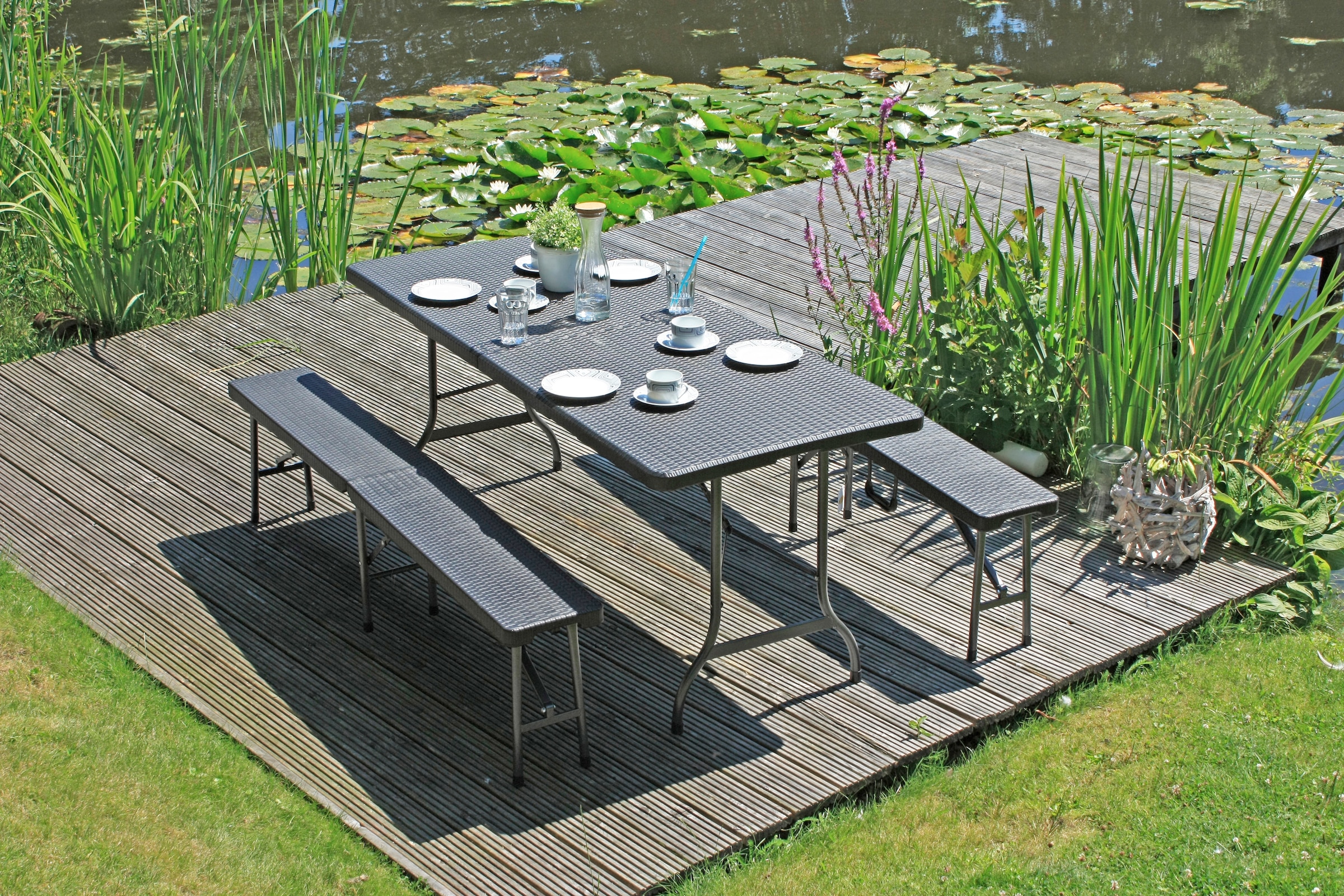 Garden Pleasure Bierzeltgarnitur Tisch, Bänke, bestellen Kunststoff 3-tlg., »Ventana«, 2