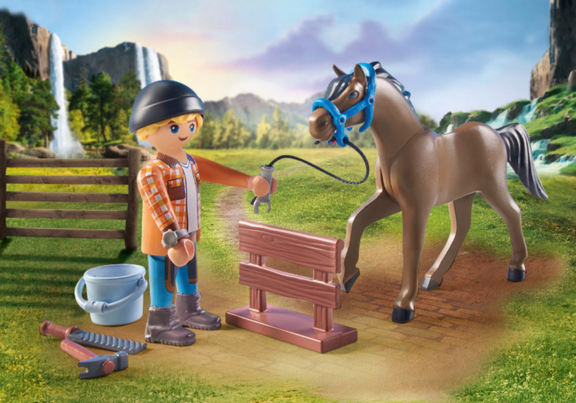 Playmobil® Konstruktions-Spielset »Hufschmied Ben & Achilles (71357), Horses of Waterfall«, (15 St.)