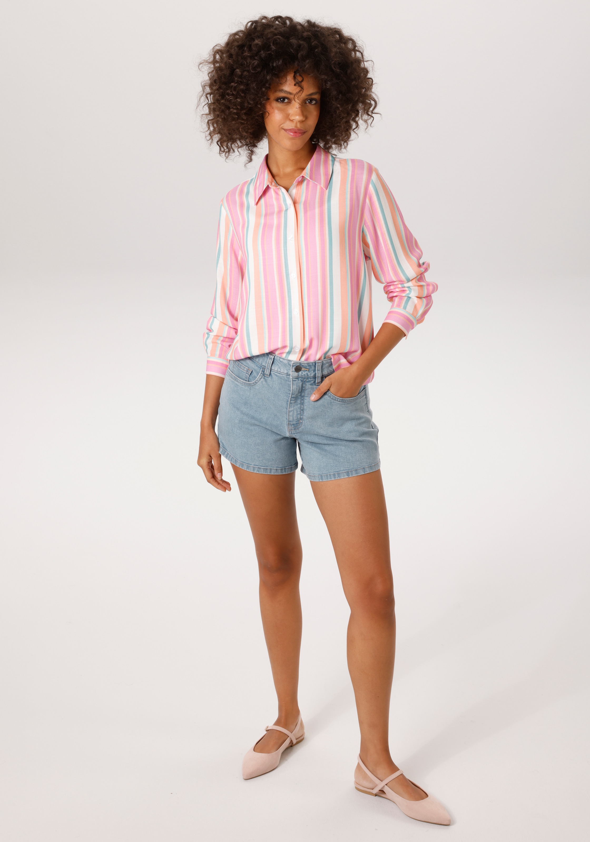 Aniston CASUAL Shorts  in trendiger Used-Waschung