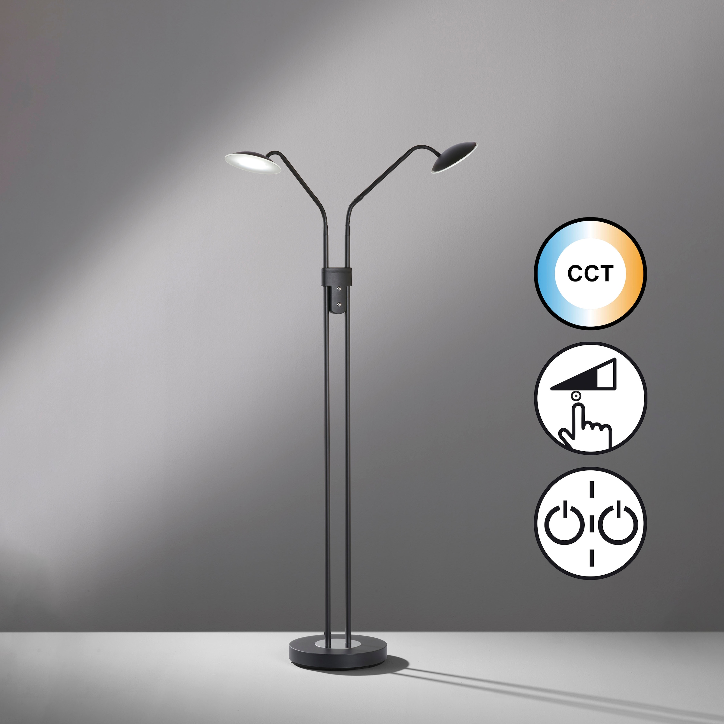 FISCHER & HONSEL Stehlampe »Tallri«, 2 flammig, Leuchtmittel LED-Modul | LED fest integriert, langlebige LED, dimmbar
