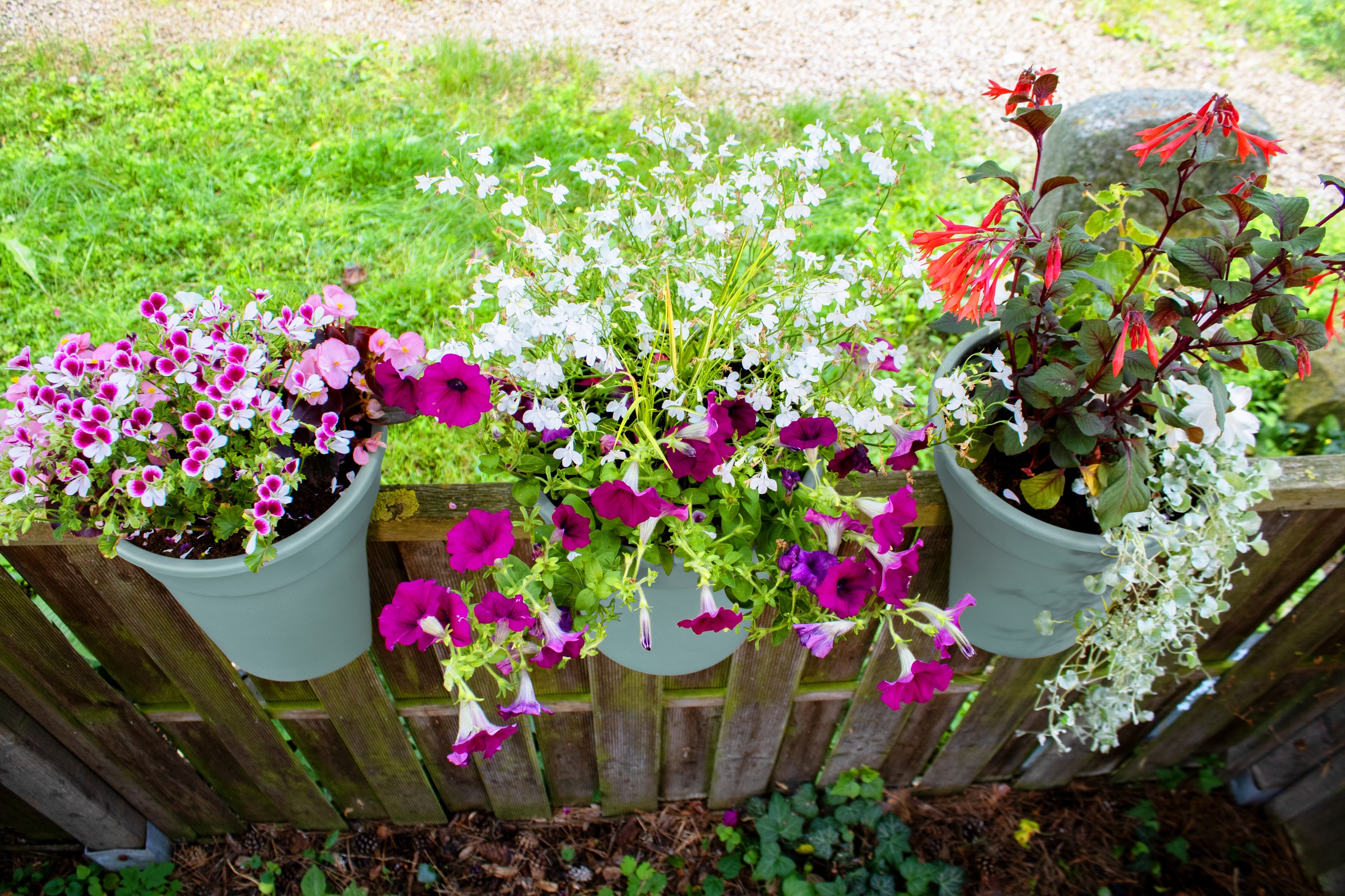 KHW Balkonkasten »Flowerclip«, (Set, 3 St.), ØxH: 27x27,5 cm
