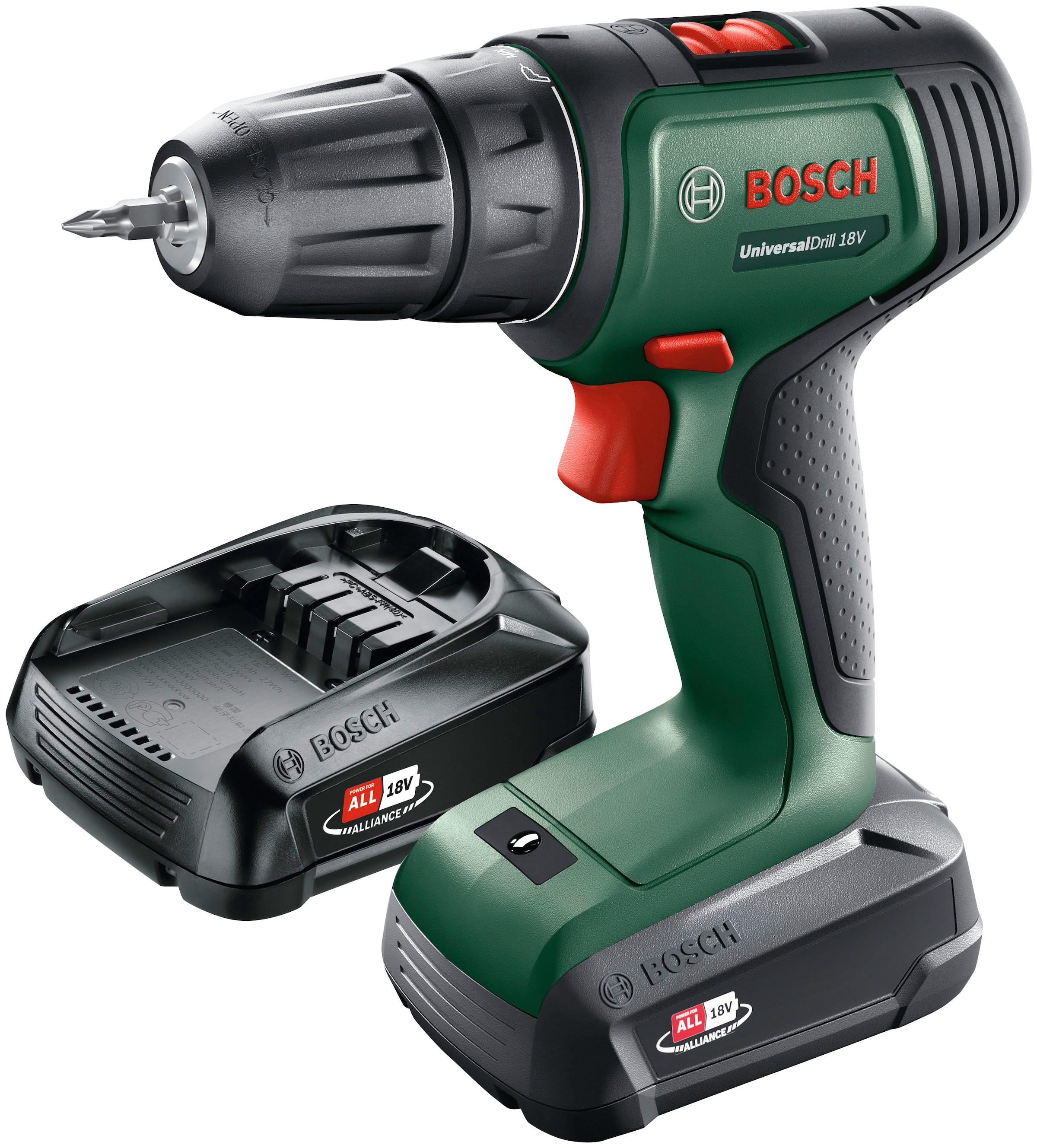 Bosch Home & Garden Akku-Schrauber »Universaldrill 18V«, mit 2 Akkus und Ladegerät