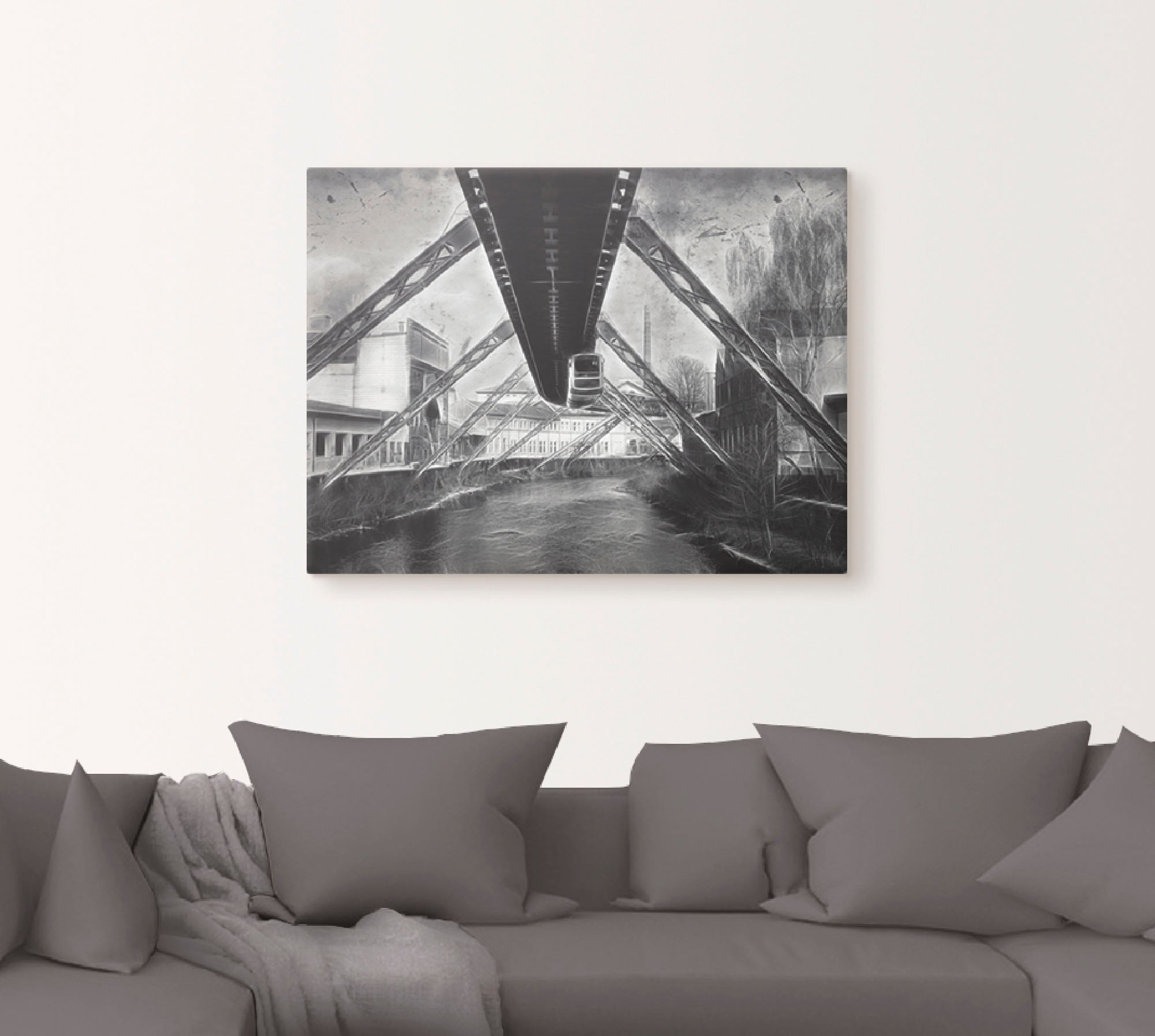 Artland Wandbild »Wuppertal Skyline Collage II«, Architektonische Elemente, (1 St.), als Leinwandbild, Poster in verschied. Größen
