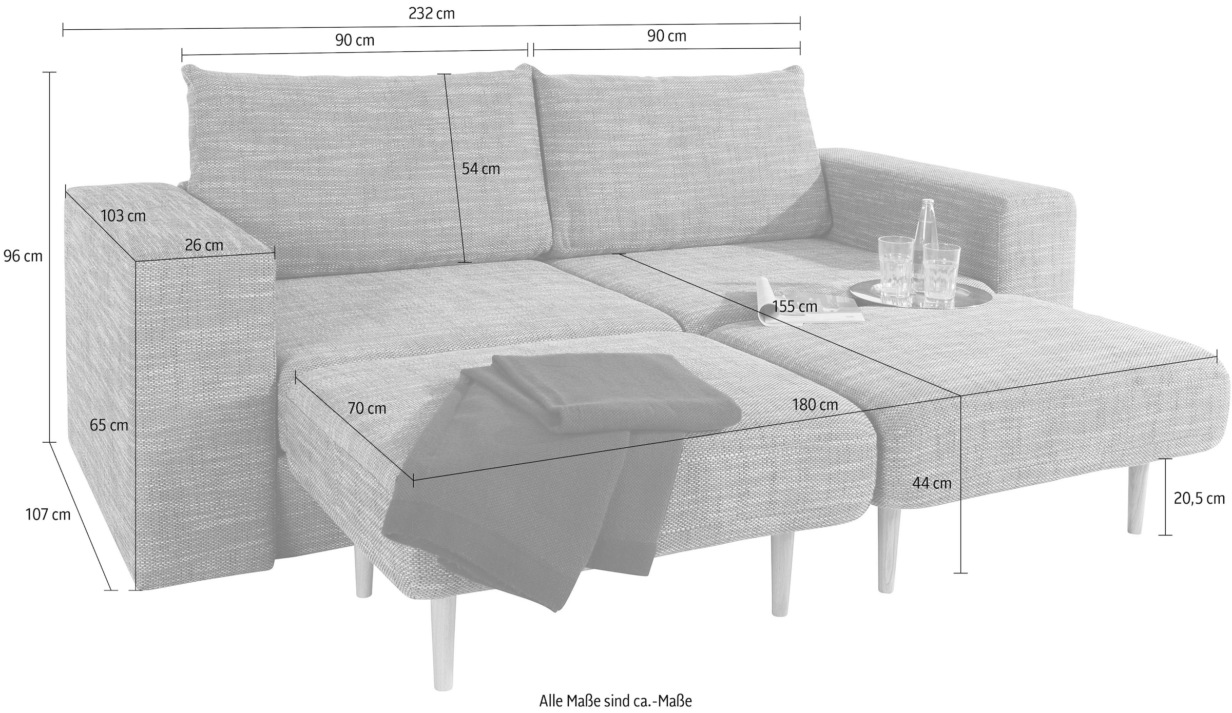 LOOKS by Wolfgang Joop 3,5-Sitzer »Looksv« Verwandlungssofa: aus Sofa wird Sofa mit 2 Hockern