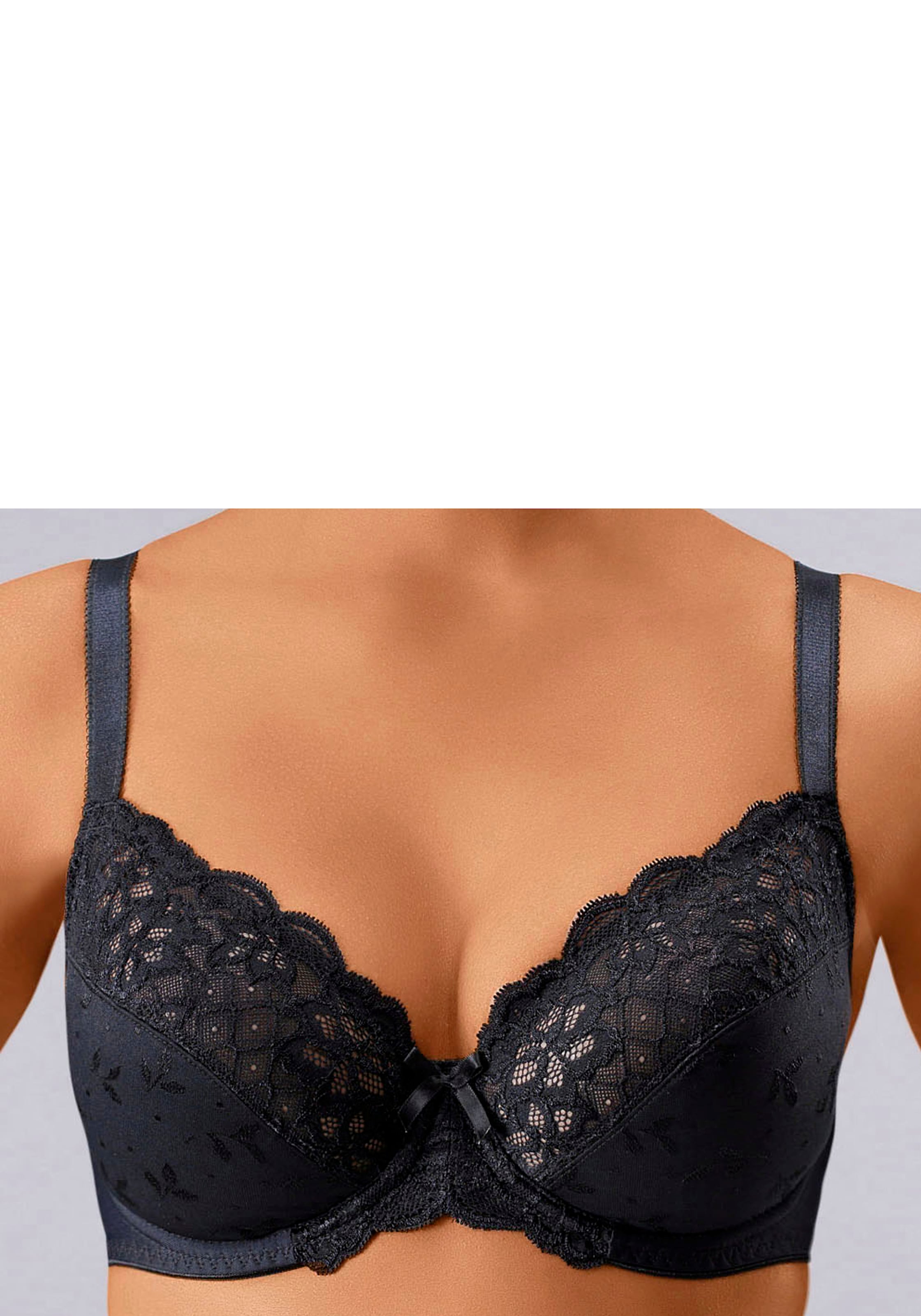 petite fleur by Lascana Bügel-BH Packung,  mit elastischer Spitze, Dessous – ideal für große Größen