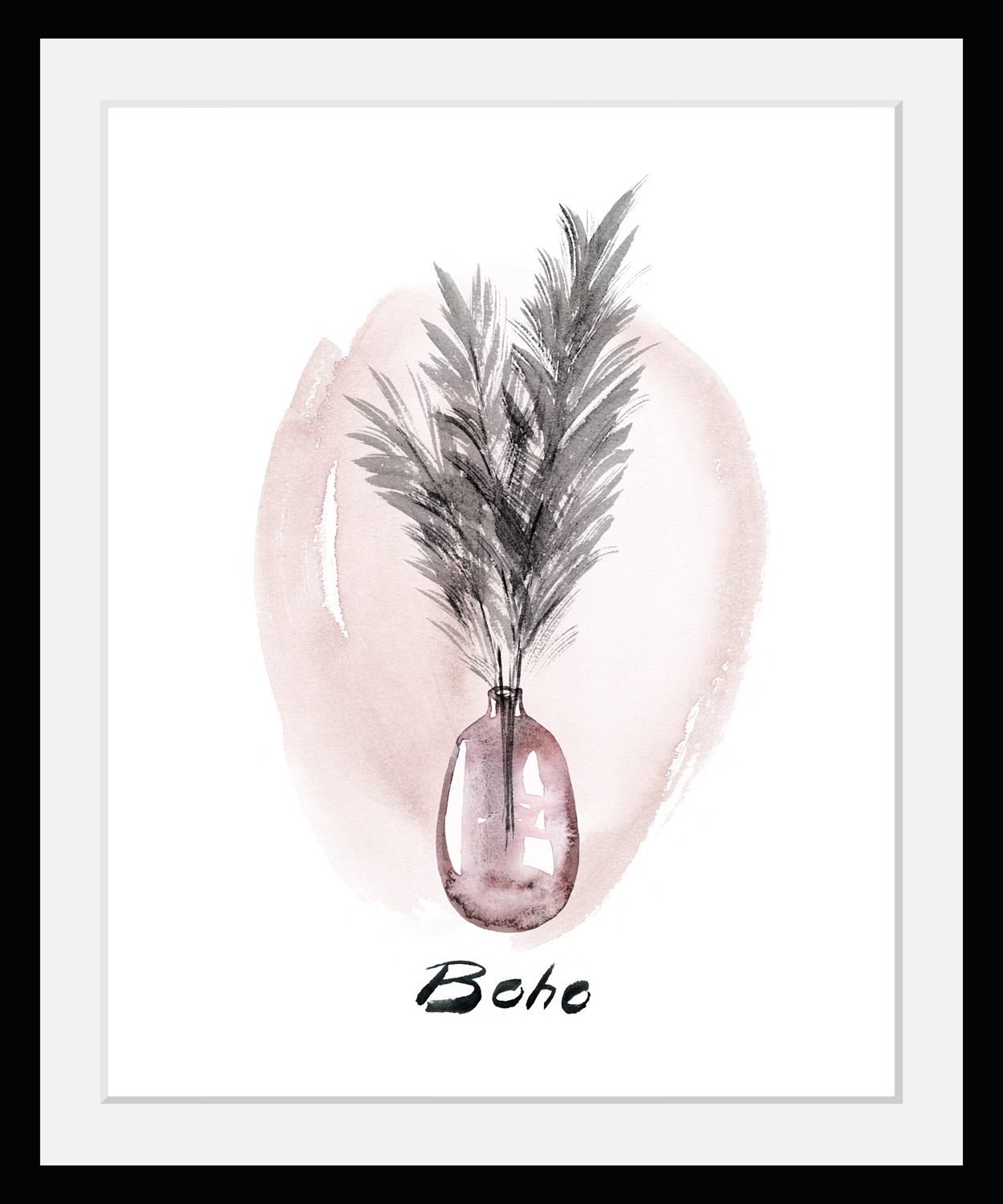 my home Bild mit Rahmen »Pampasgras - Gerahmter Digitaldruck - Wandbild«, B günstig online kaufen
