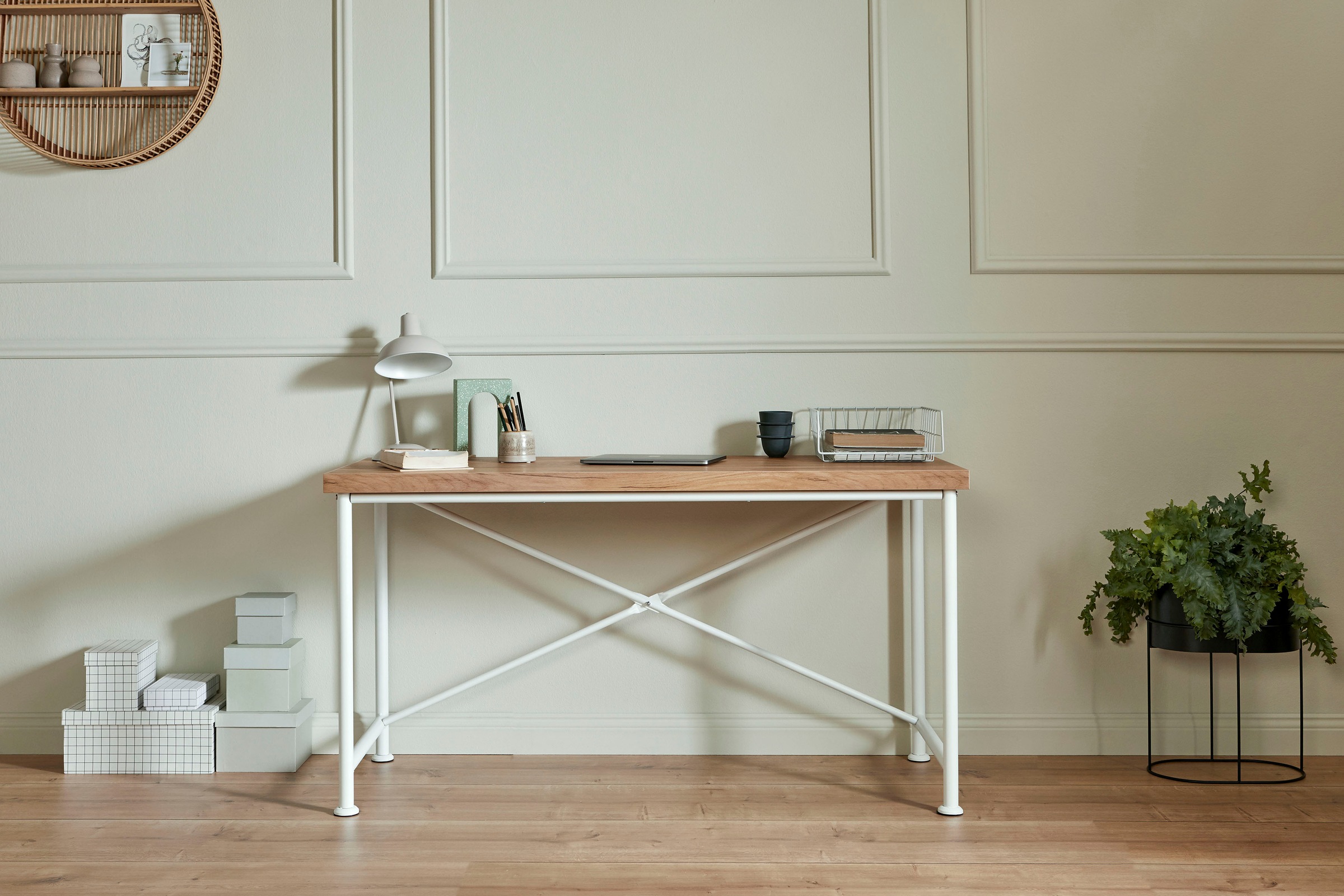Jahnke Schreibtisch »CRAFT«, Breite 140 cm, Schreibtisch im Industrie-Design