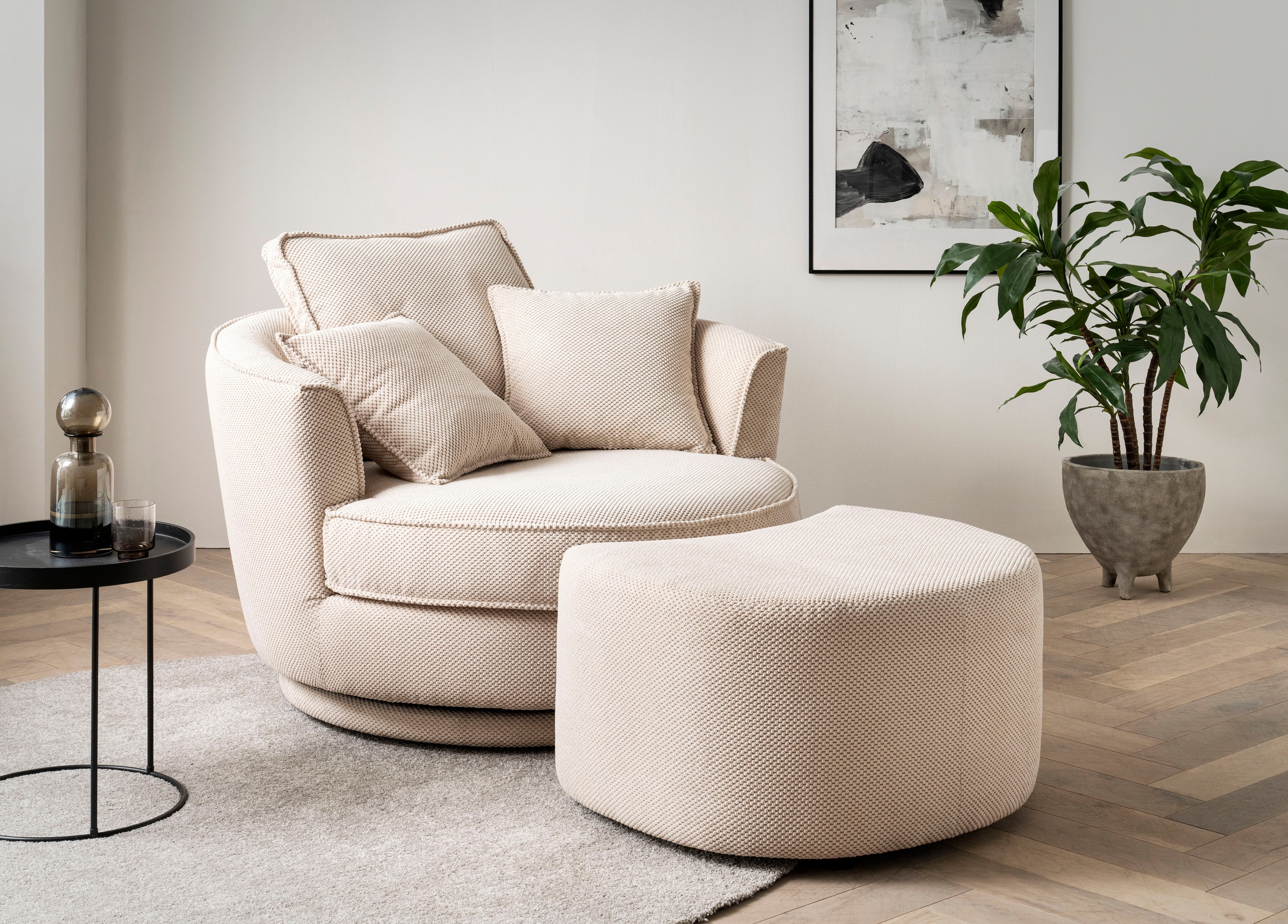 Leonique Drehsessel »MAISIE, Love Seat XXL Lese-Sessel, Big-Sessel mit Hock günstig online kaufen