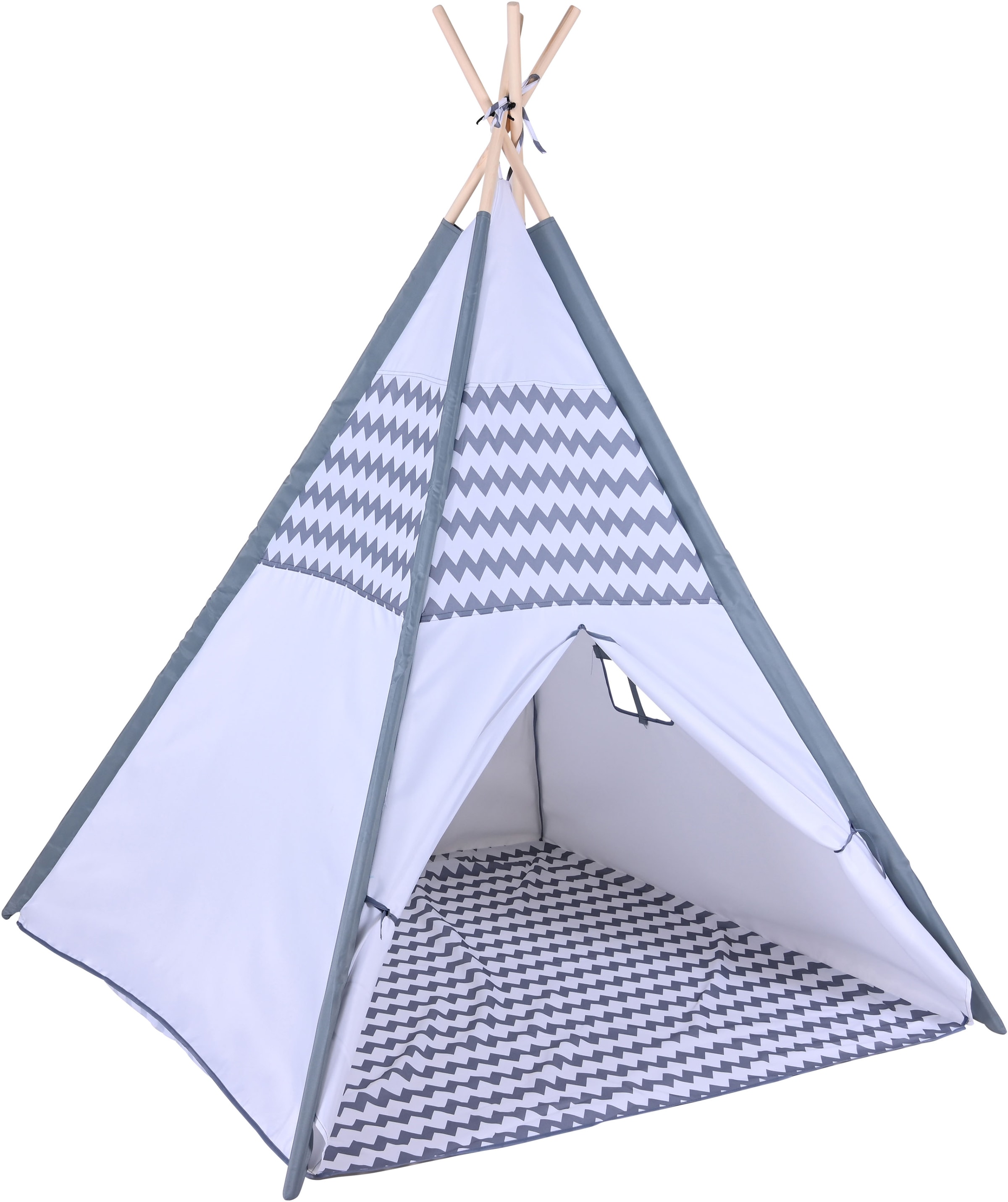 Knorrtoys® Spielzelt »Tipi Zickzack«, mit Zeltstangen aus Holz